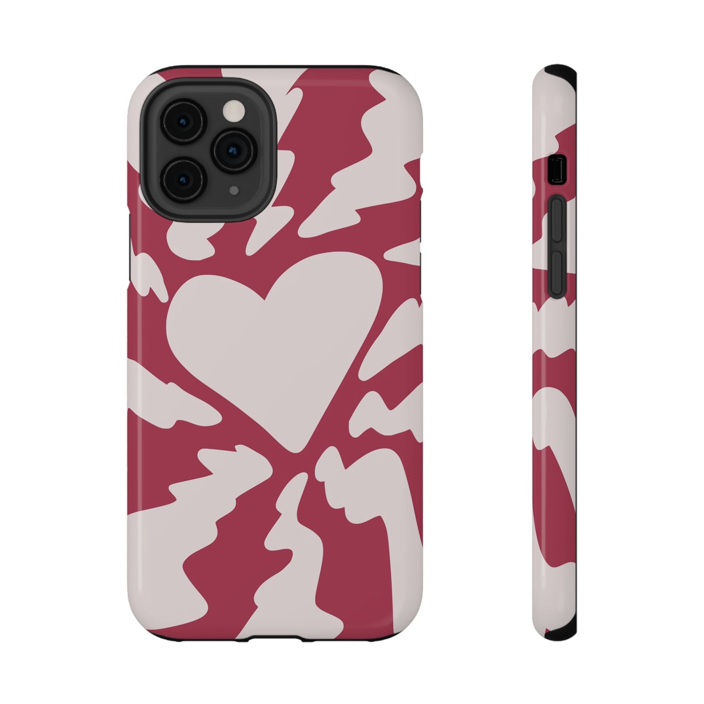 Bold Heartburst Abstract Phone Case – MagSafe Compatible for iPhone & Samsung Galaxy