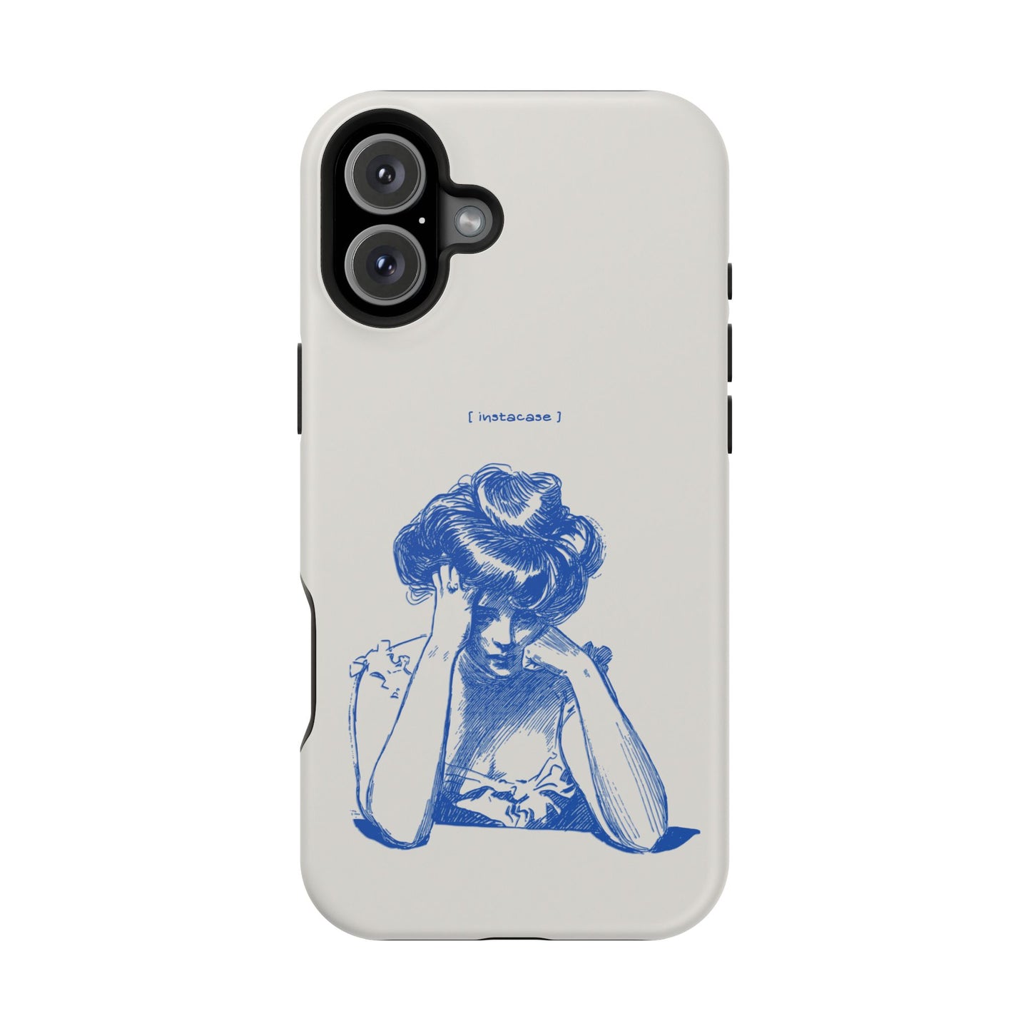 Melancholy Muse Line Art Phone Case – MagSafe Compatible for iPhone & Samsung Galaxy