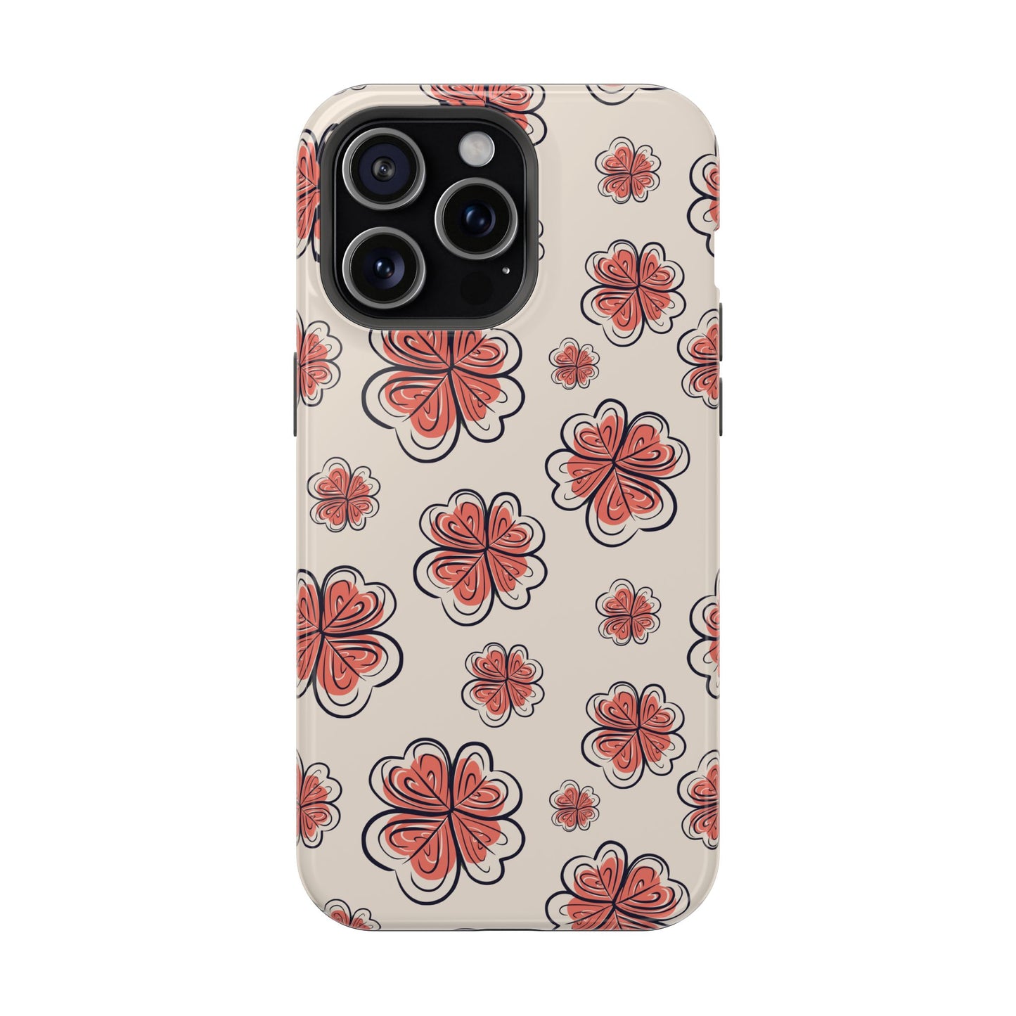 Whimsical Clover Bloom Phone Case – MagSafe Compatible for iPhone & Samsung Galaxy