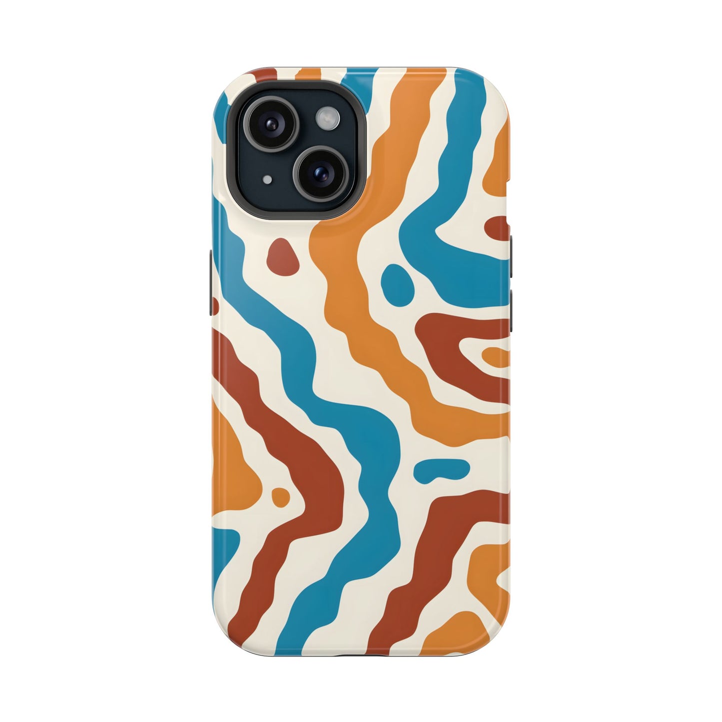 Abstract Retro Wave Phone Case – MagSafe Compatible for iPhone & Samsung Galaxy