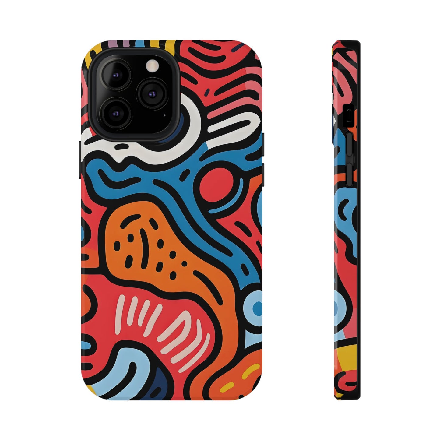 Bold Abstract Doodle Phone Case – MagSafe Compatible for iPhone & Samsung Galaxy
