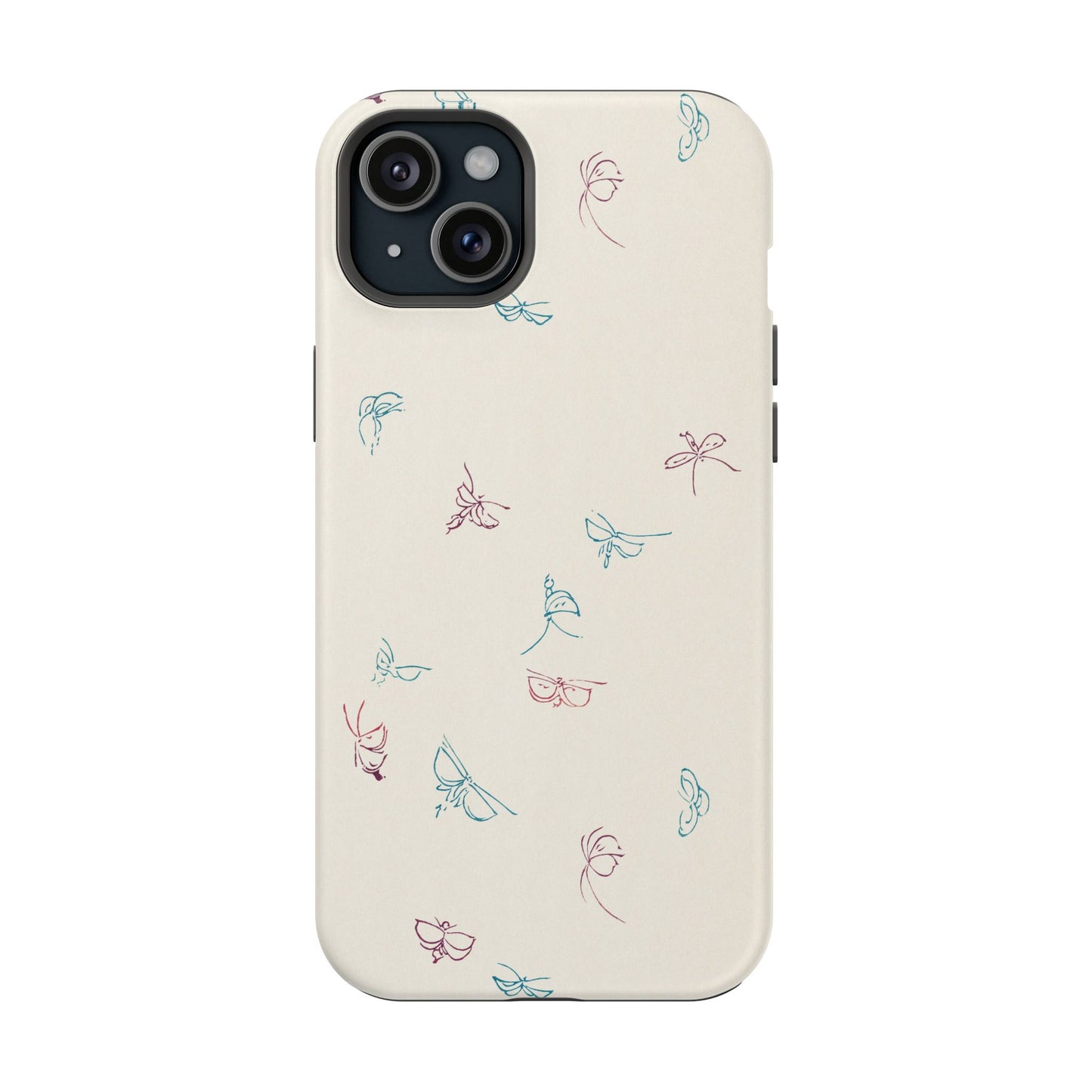 Minimalist Butterfly Sketch Phone Case – MagSafe Compatible for iPhone & Samsung Galaxy