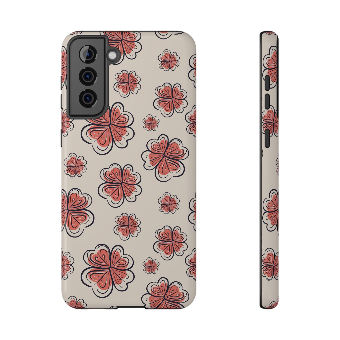Whimsical Clover Bloom Phone Case – MagSafe Compatible for iPhone & Samsung Galaxy