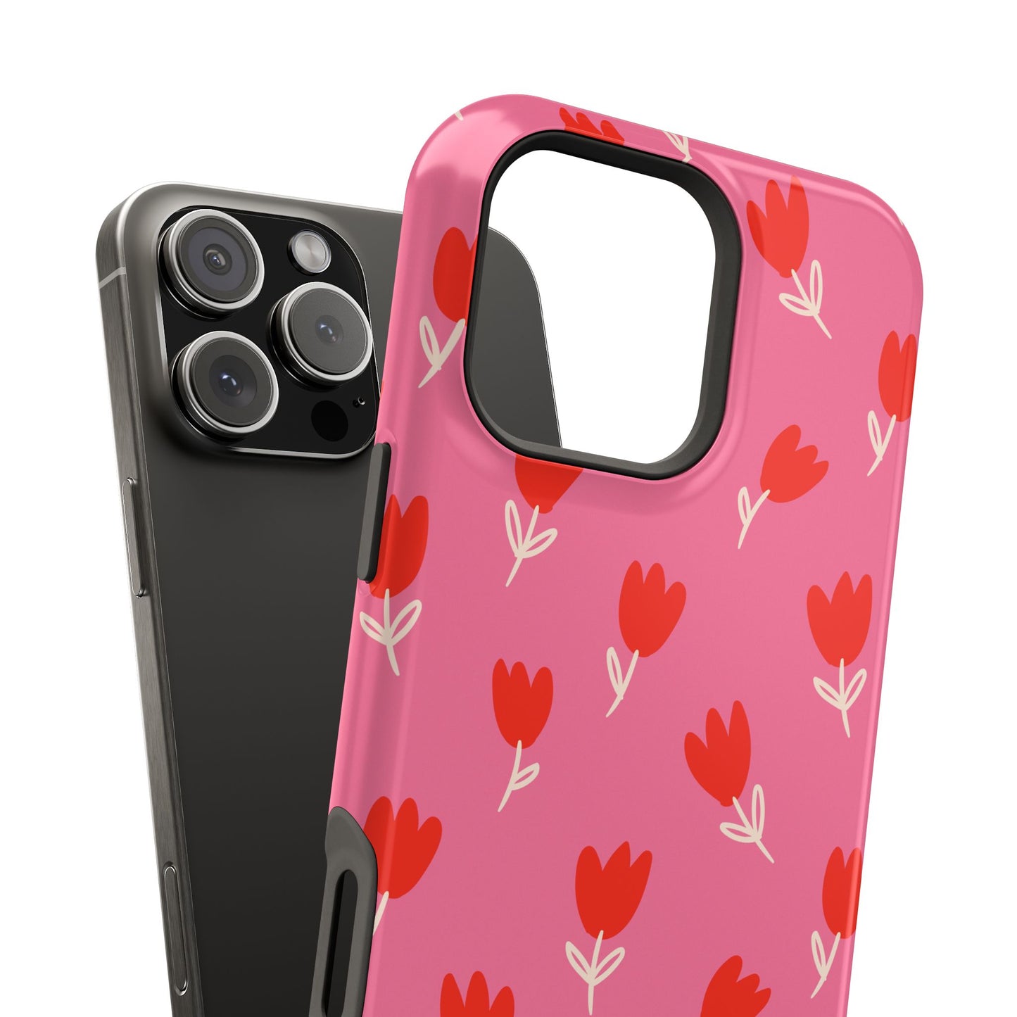 Red Tulip Bloom Phone Case – MagSafe Compatible for iPhone & Samsung Galaxy