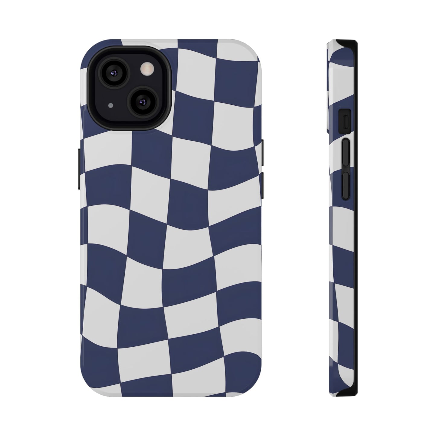 Wavy Checkerboard Phone Case – MagSafe Compatible for iPhone & Samsung Galaxy