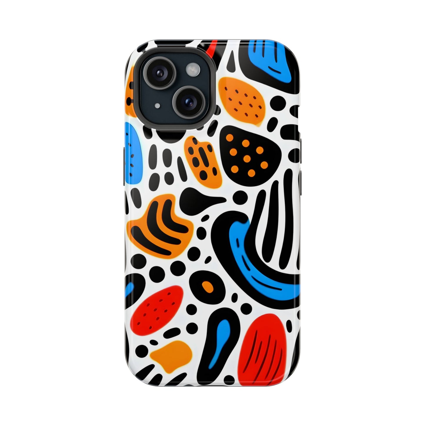 Colorful Abstract Doodle Phone Case – MagSafe Compatible for iPhone & Samsung Galaxy