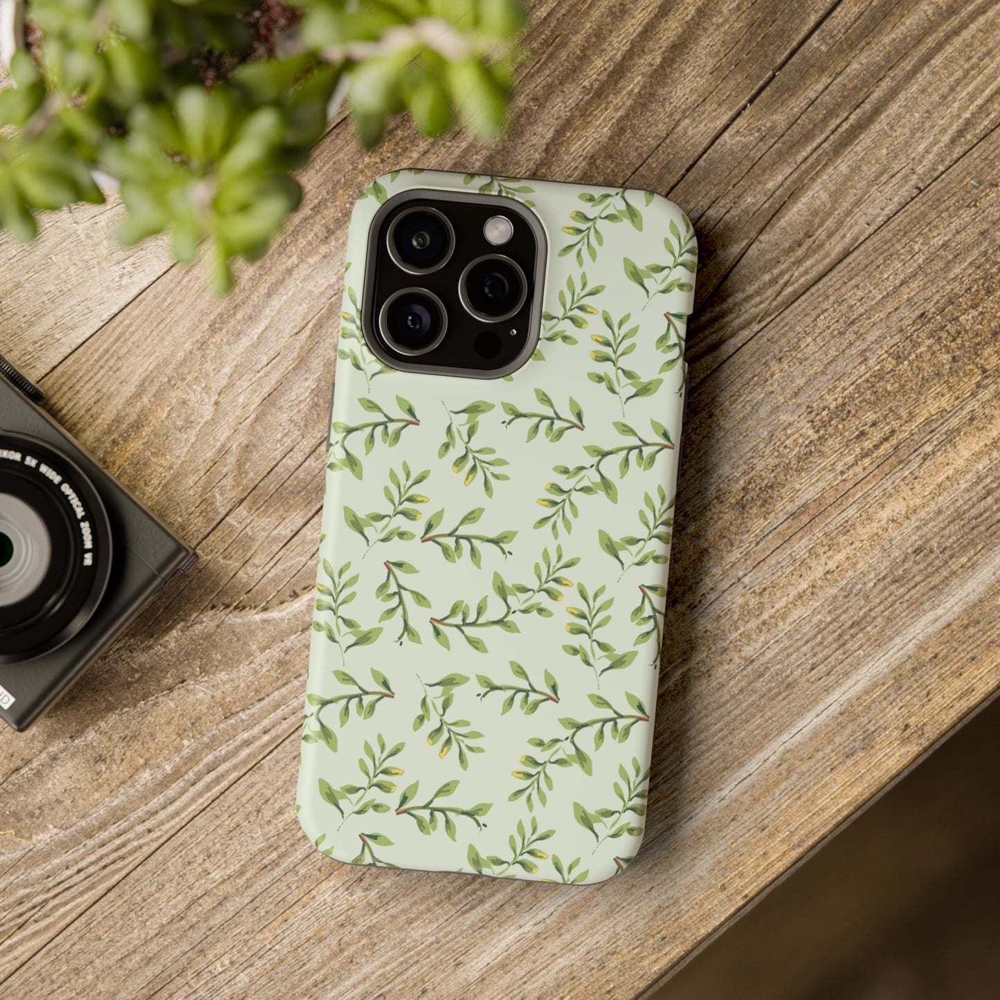 Olive Branch Botanical Phone Case – MagSafe Compatible for iPhone & Samsung Galaxy
