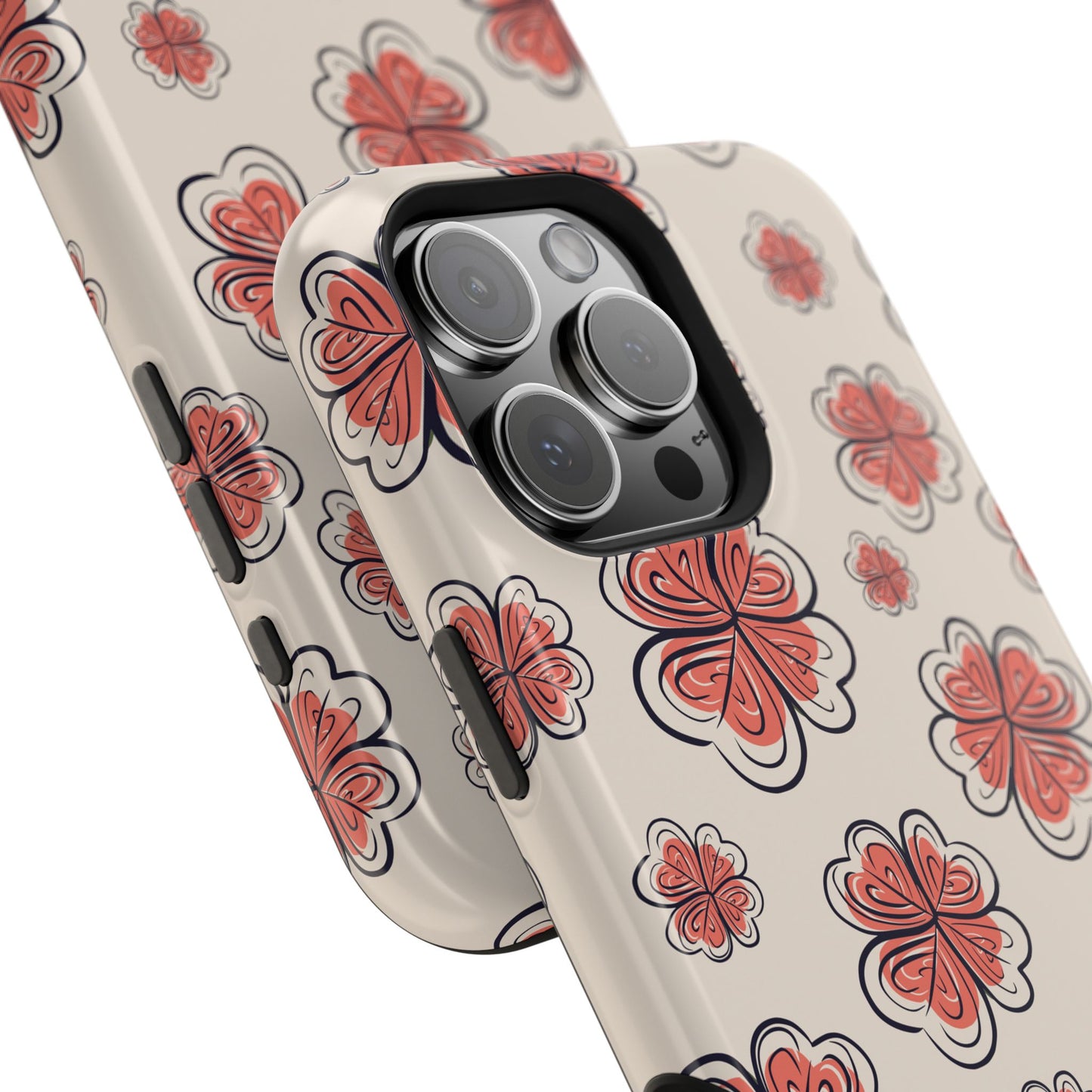Whimsical Clover Bloom Phone Case – MagSafe Compatible for iPhone & Samsung Galaxy