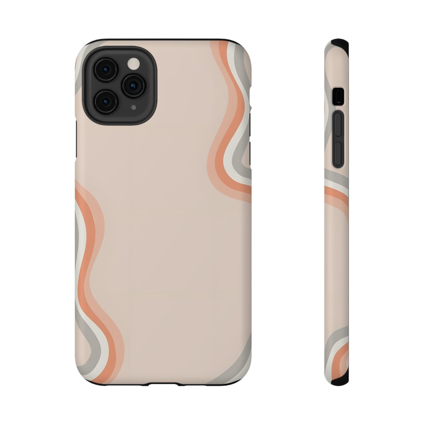 Minimalist Neutral Wavy Phone Case – MagSafe Compatible for iPhone & Samsung Galaxy