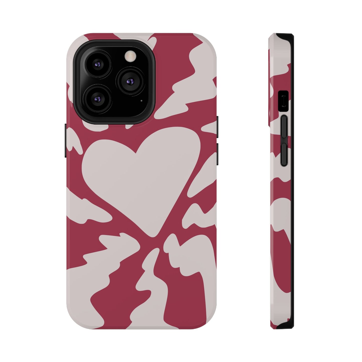 Bold Heartburst Abstract Phone Case – MagSafe Compatible for iPhone & Samsung Galaxy