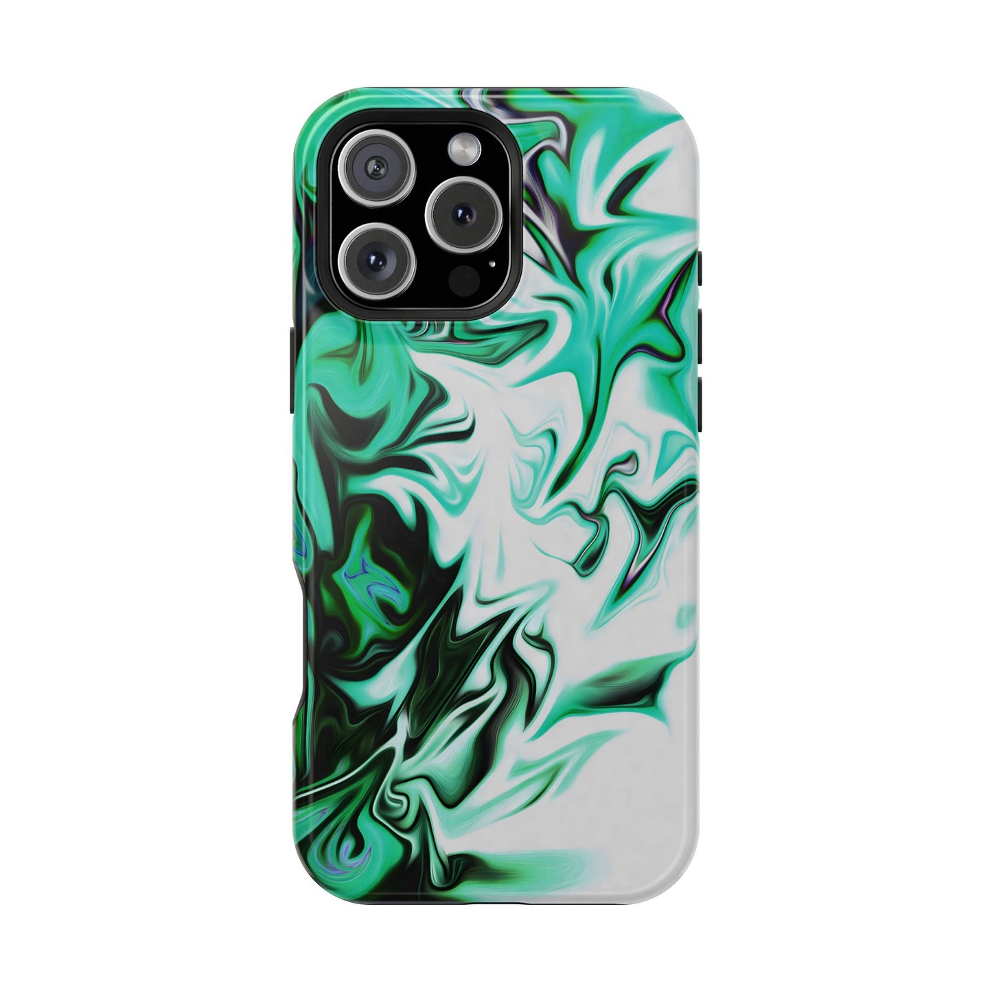 Emerald Green Marble Swirl Phone Case – MagSafe Compatible for iPhone & Samsung Galaxy
