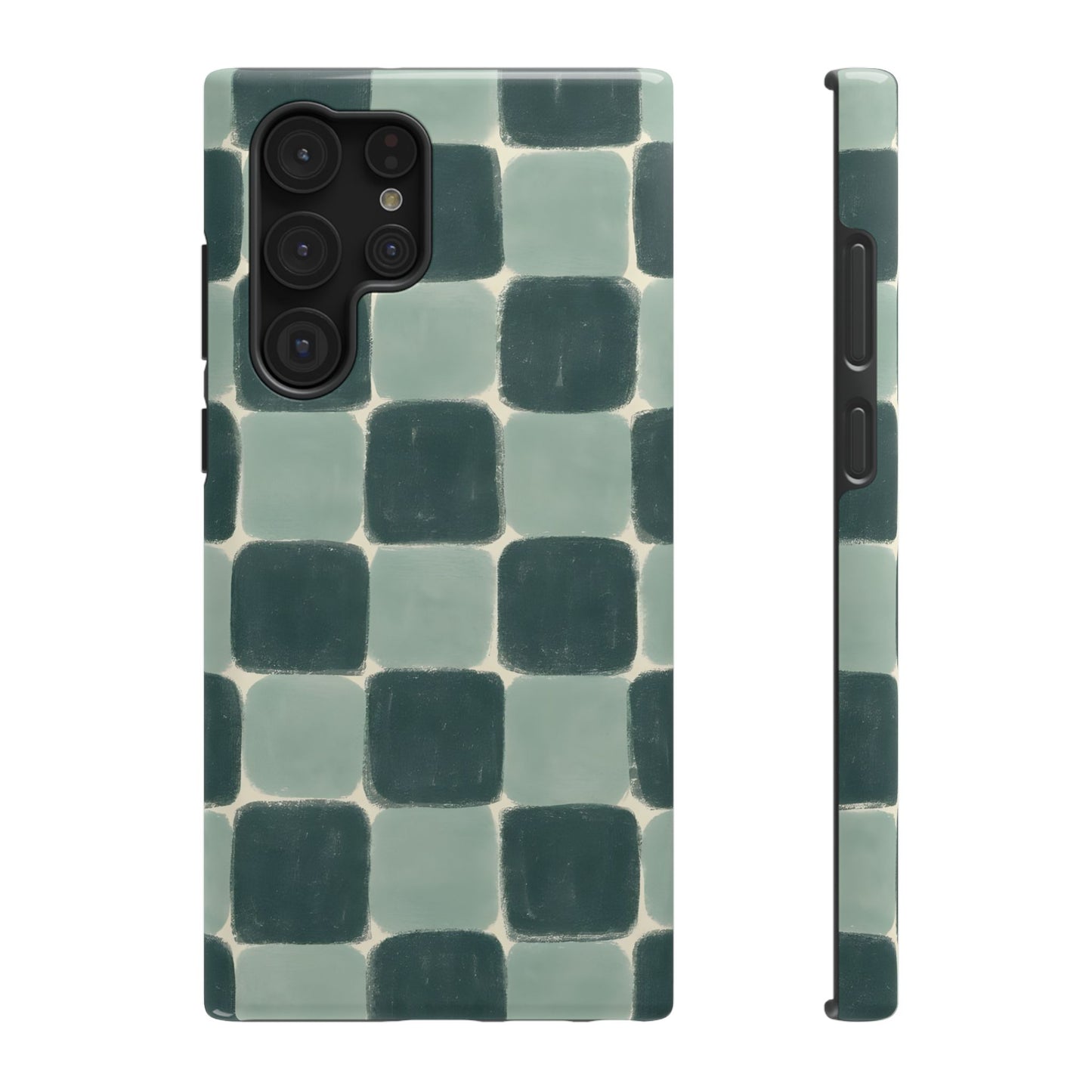 Green Checkerboard Retro Phone Case – MagSafe Compatible for iPhone & Samsung Galaxy