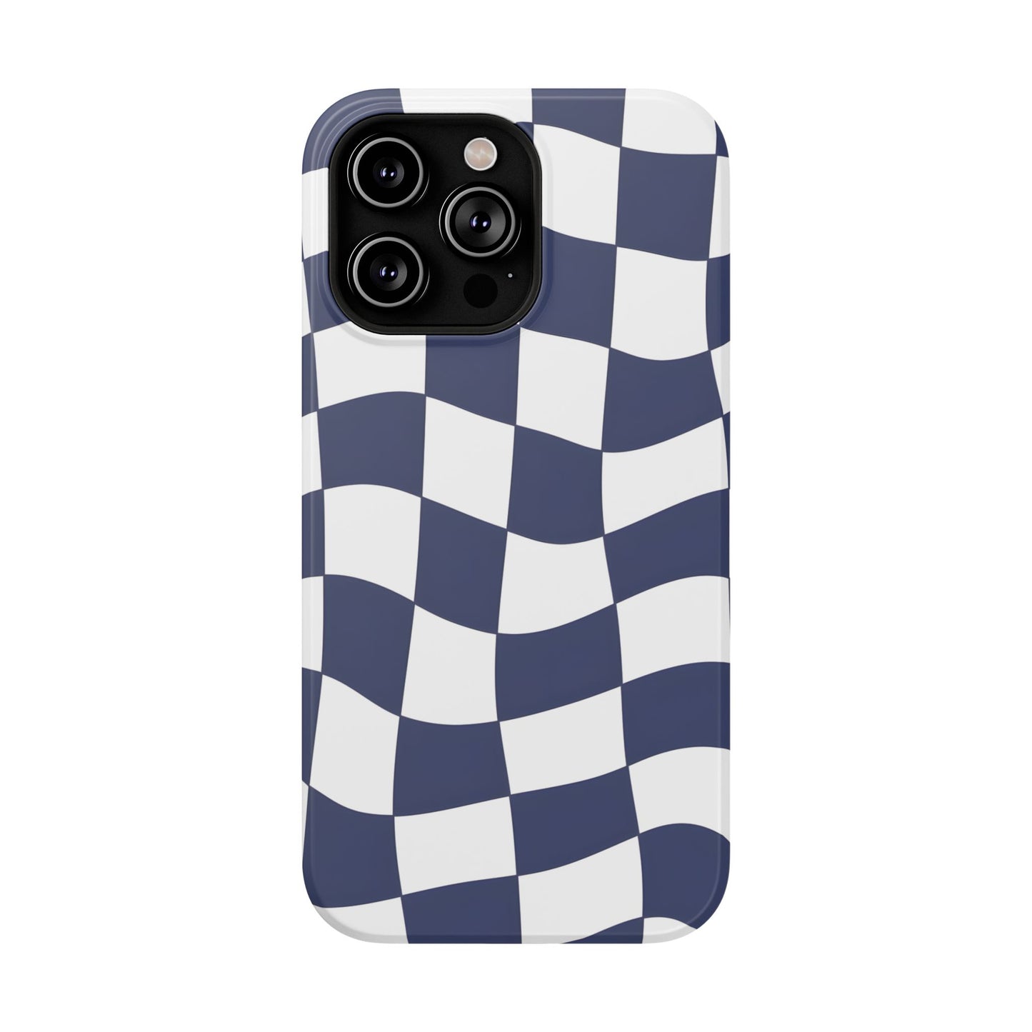 Wavy Checkerboard Phone Case – MagSafe Compatible for iPhone & Samsung Galaxy