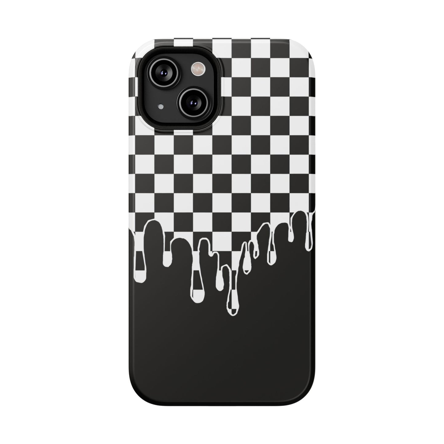 Dripping Checkerboard Phone Case – MagSafe Compatible for iPhone & Samsung Galaxy