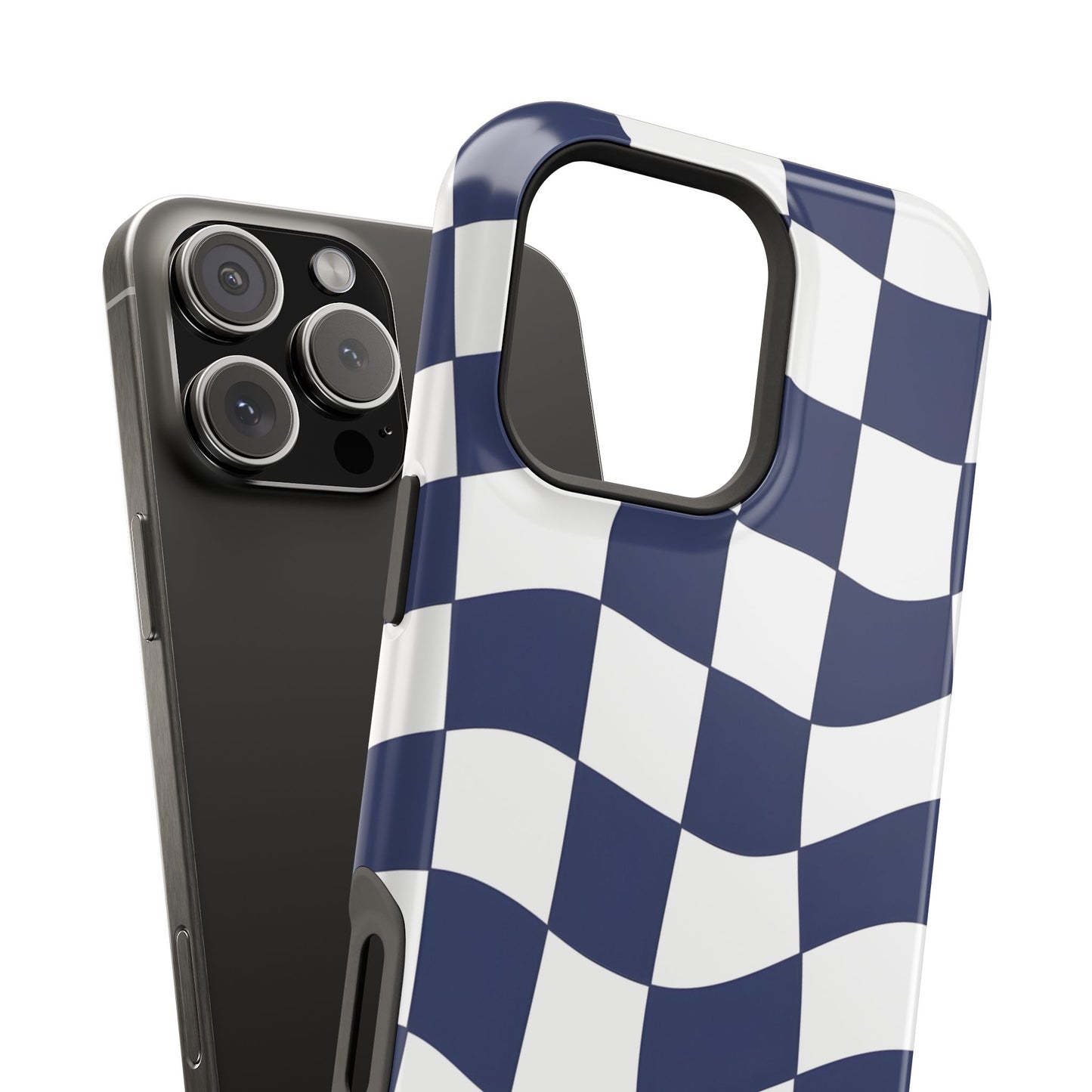 Wavy Checkerboard Phone Case – MagSafe Compatible for iPhone & Samsung Galaxy