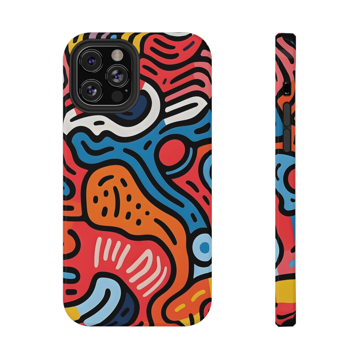 Bold Abstract Doodle Phone Case – MagSafe Compatible for iPhone & Samsung Galaxy