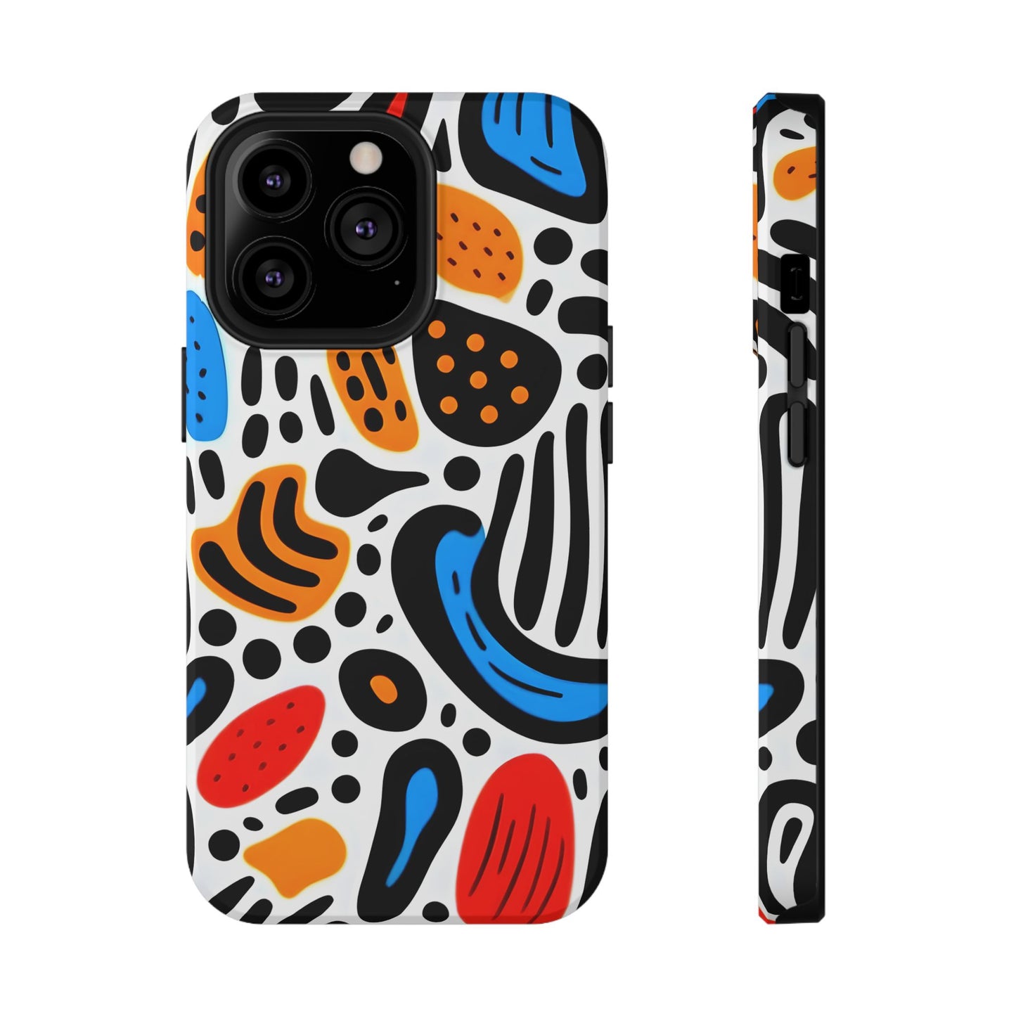 Colorful Abstract Doodle Phone Case – MagSafe Compatible for iPhone & Samsung Galaxy