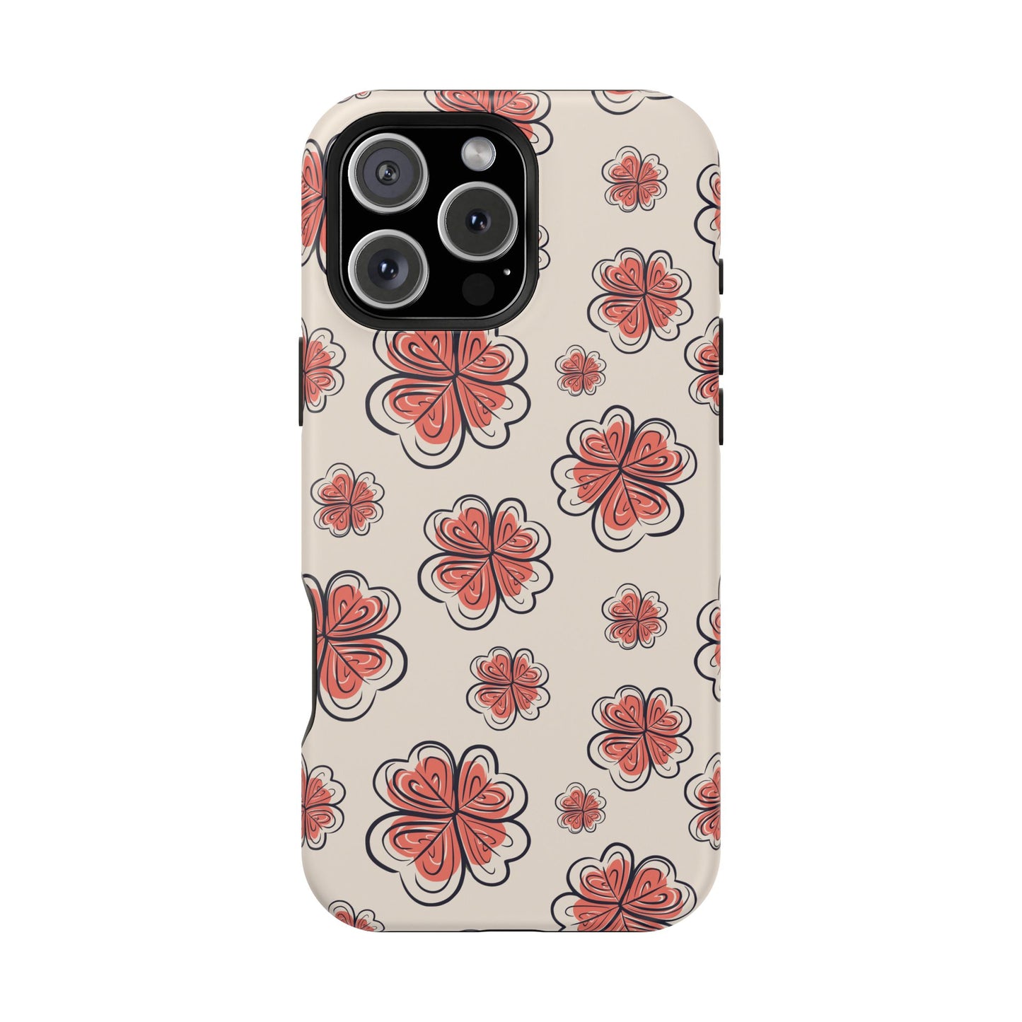 Whimsical Clover Bloom Phone Case – MagSafe Compatible for iPhone & Samsung Galaxy