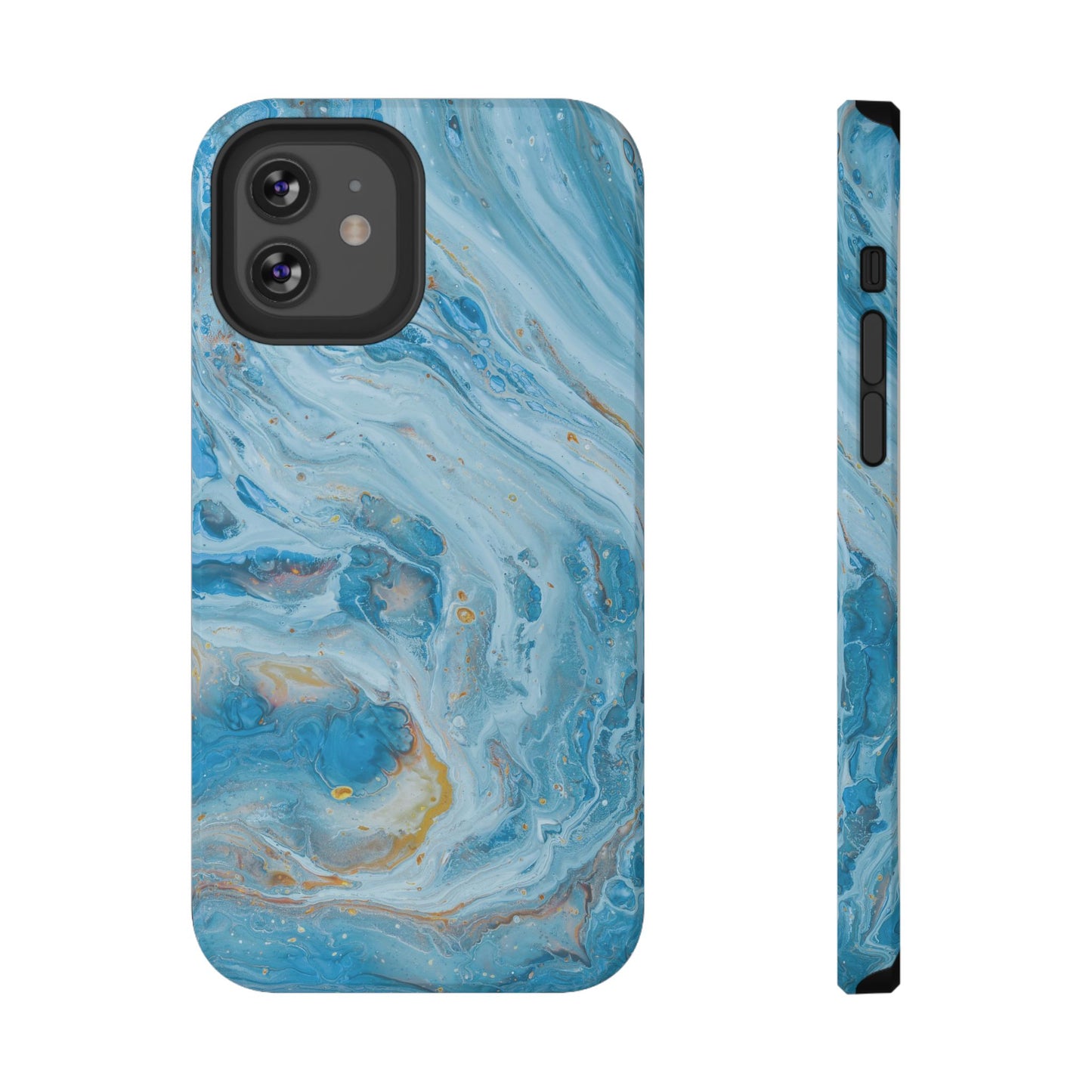 Ocean Swirl Blue Marble Phone Case – MagSafe Compatible for iPhone & Samsung Galaxy