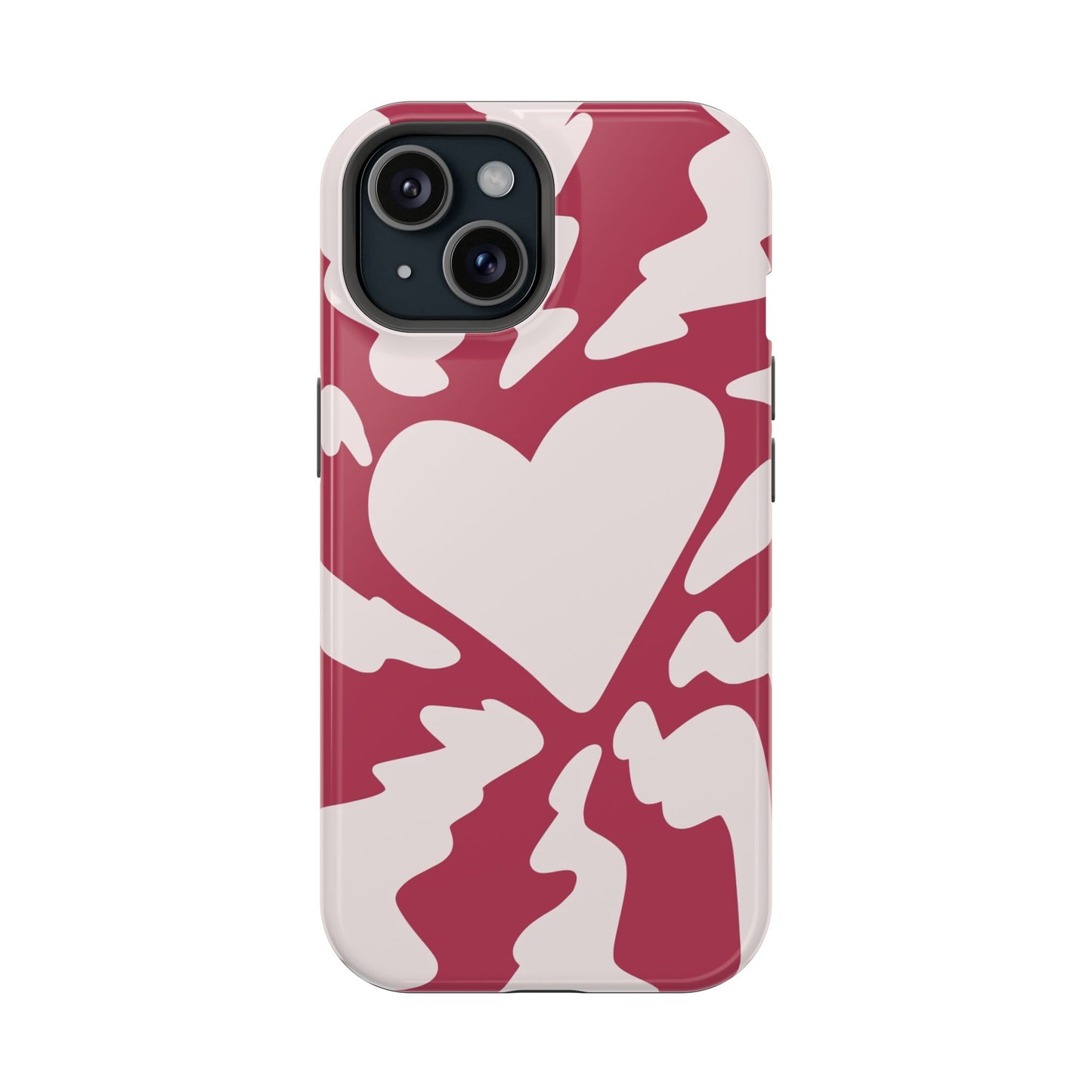 Bold Heartburst Abstract Phone Case – MagSafe Compatible for iPhone & Samsung Galaxy