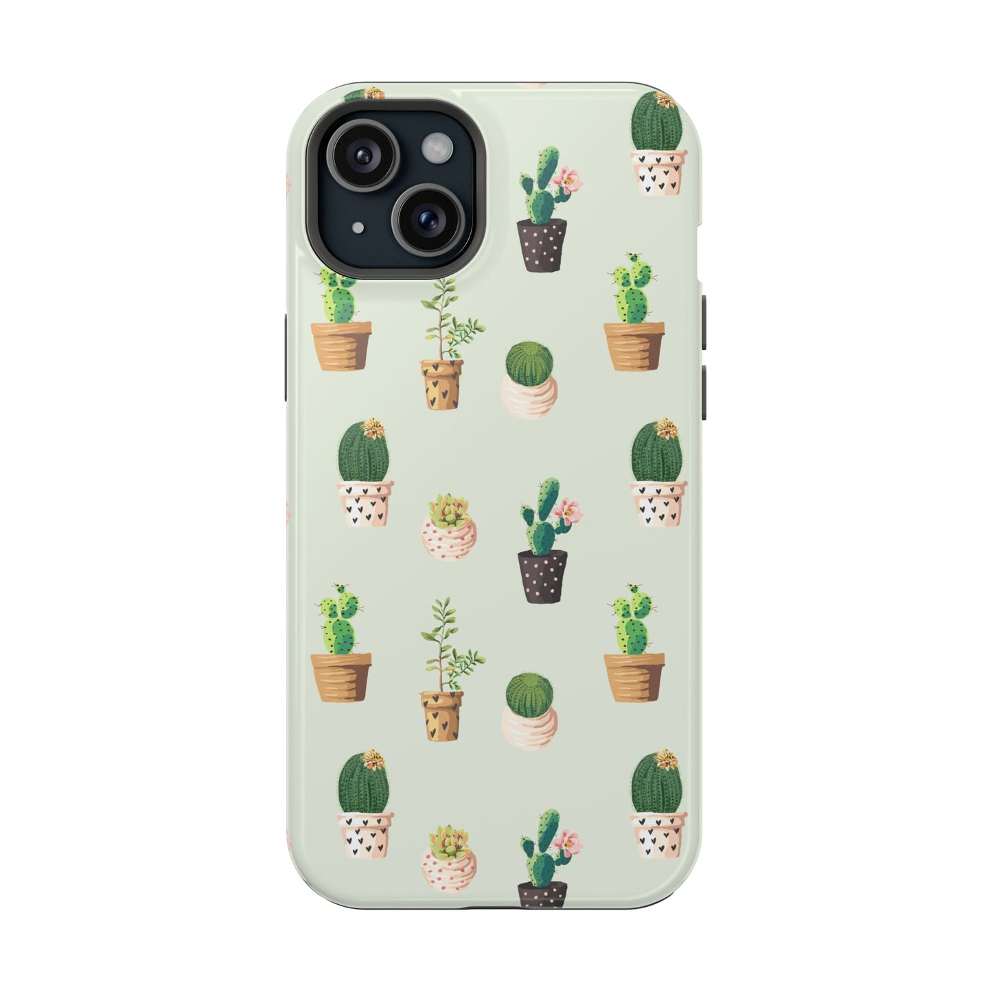Desert Bloom Cactus Phone Case – Cute Succulent Print, MagSafe Compatible for iPhone & Samsung Galaxy