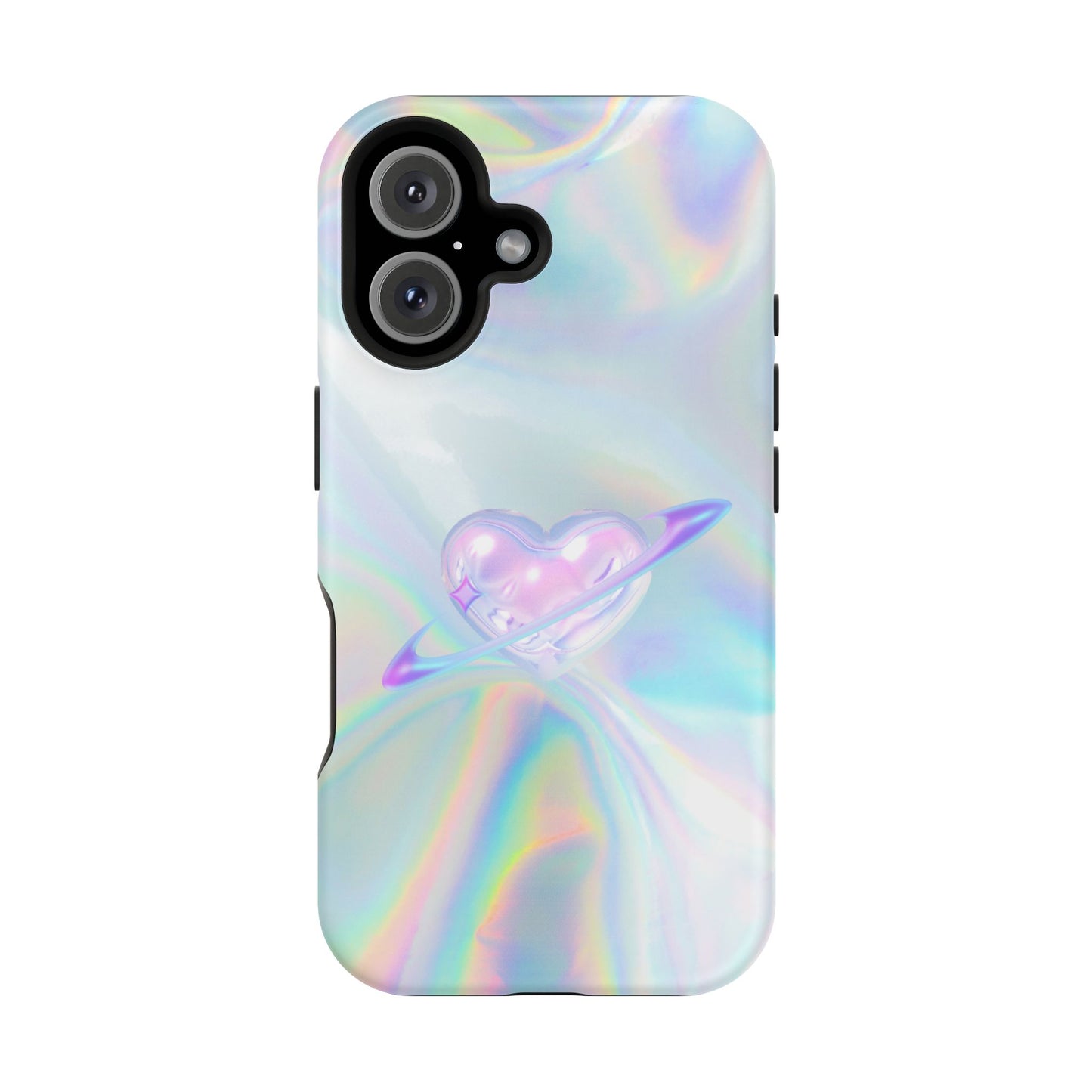 Holographic Heart Galaxy Phone Case – MagSafe Compatible for iPhone & Samsung Galaxy