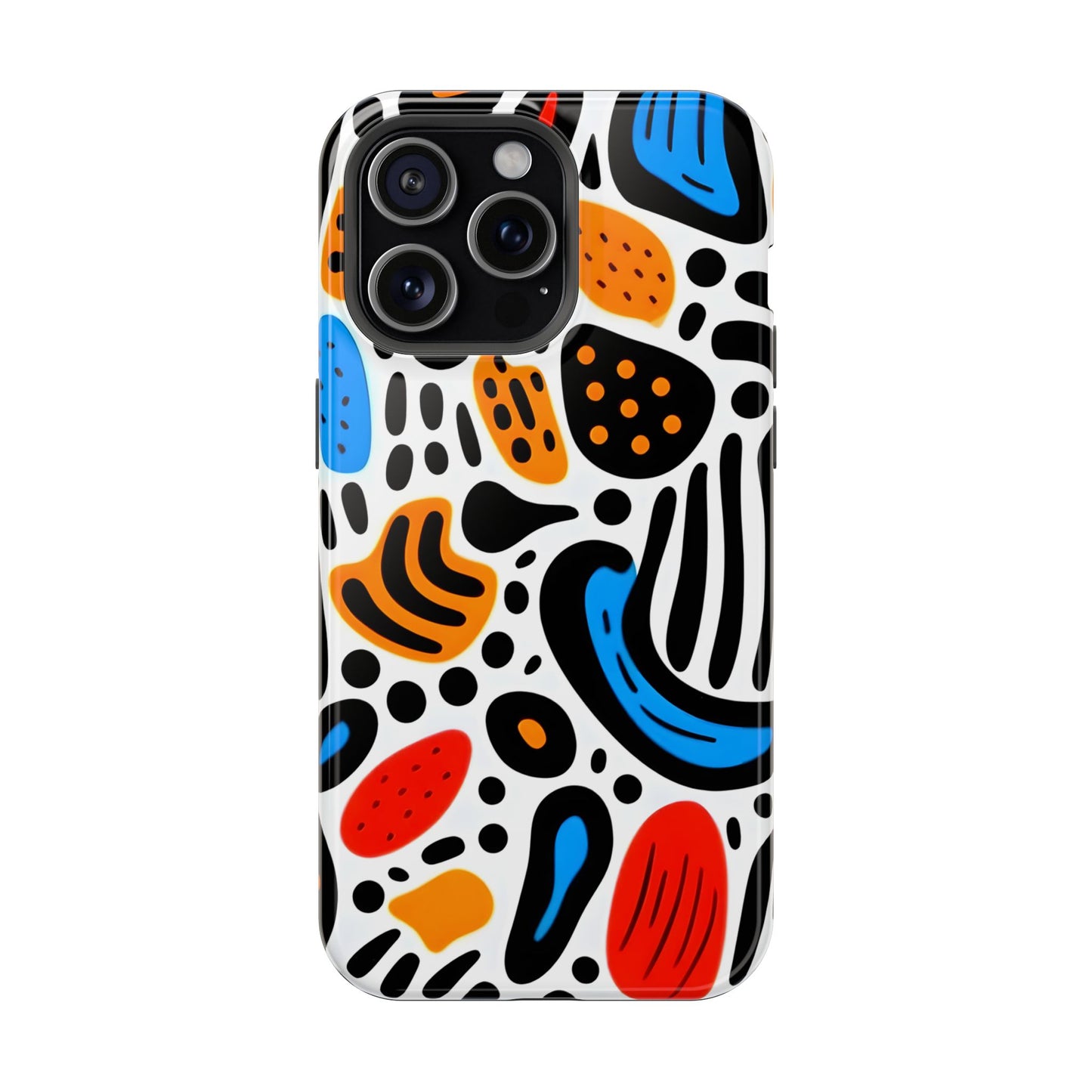 Colorful Abstract Doodle Phone Case – MagSafe Compatible for iPhone & Samsung Galaxy