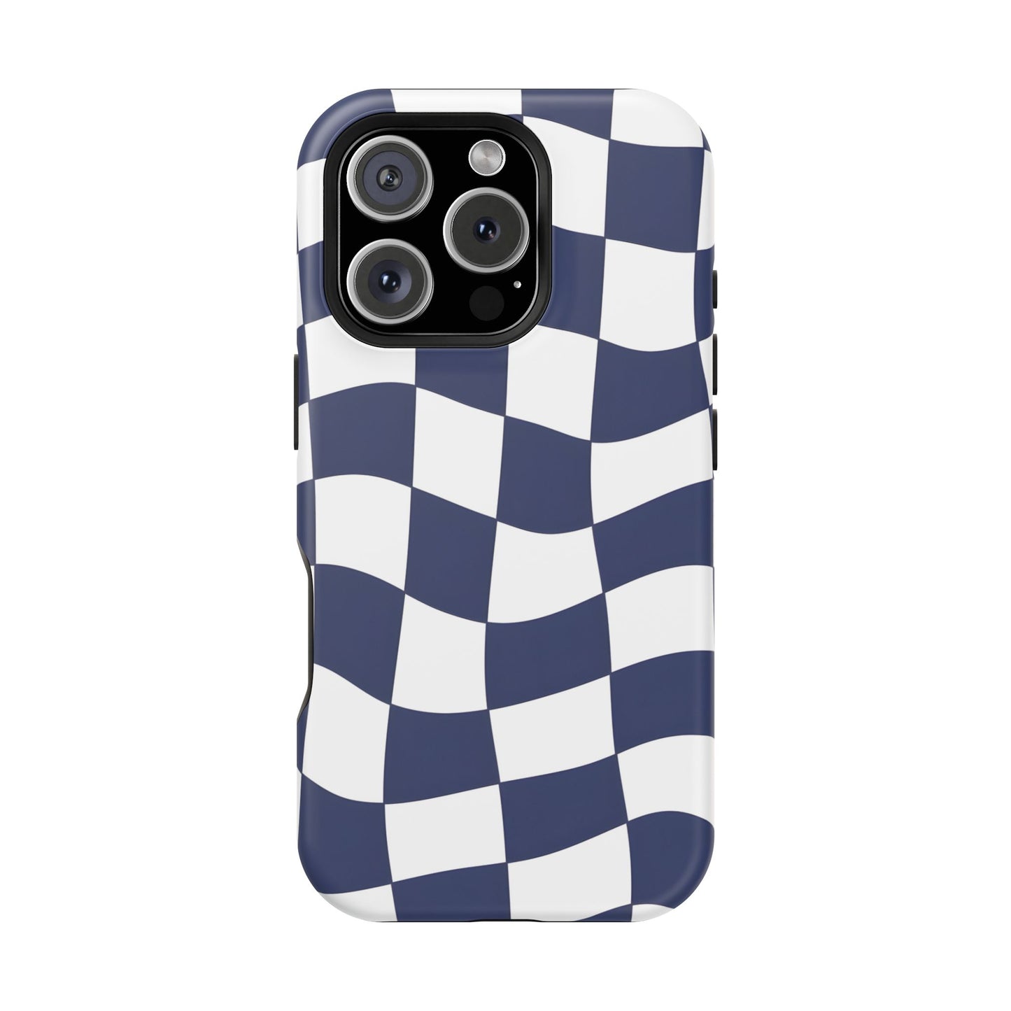 Wavy Checkerboard Phone Case – MagSafe Compatible for iPhone & Samsung Galaxy