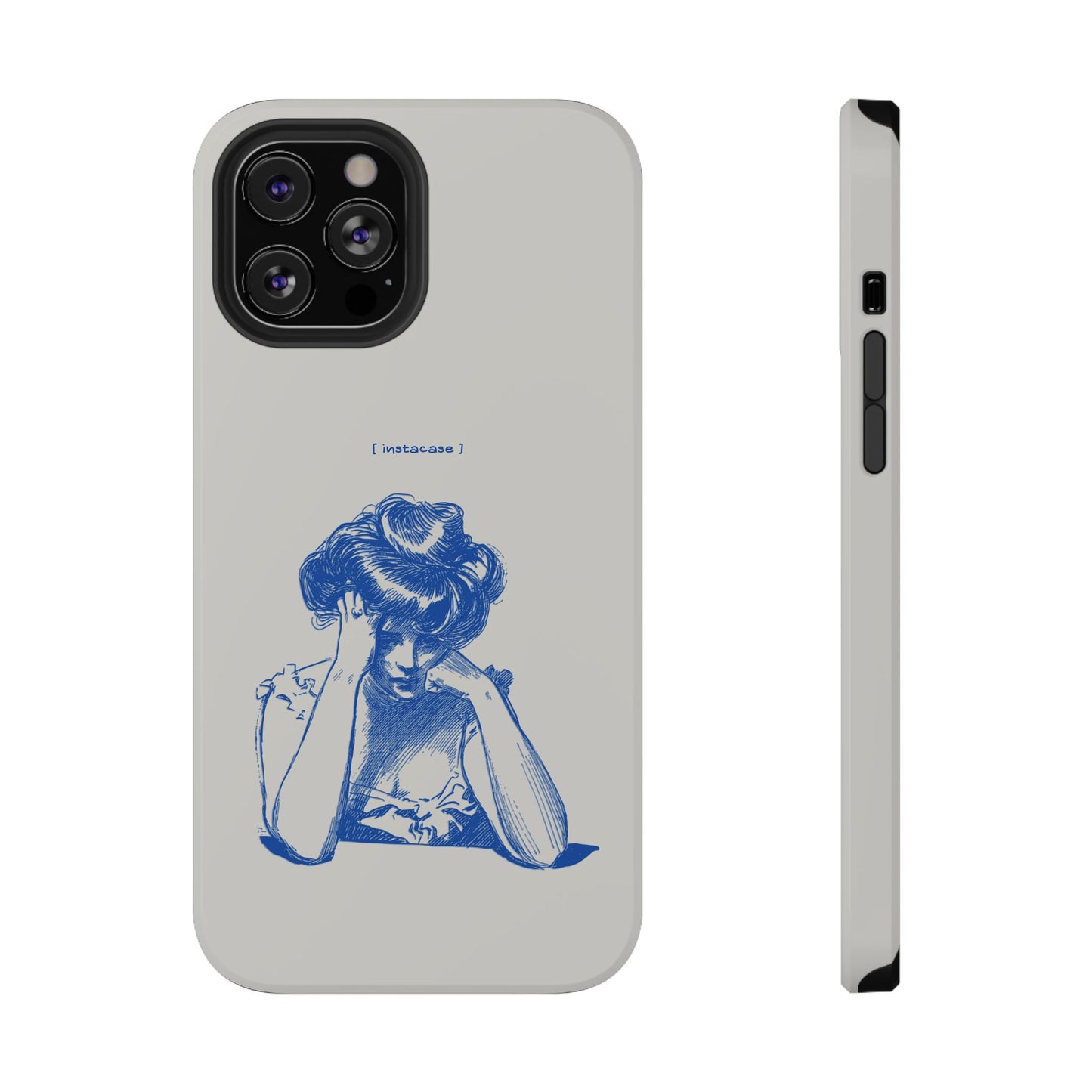 Melancholy Muse Line Art Phone Case – MagSafe Compatible for iPhone & Samsung Galaxy