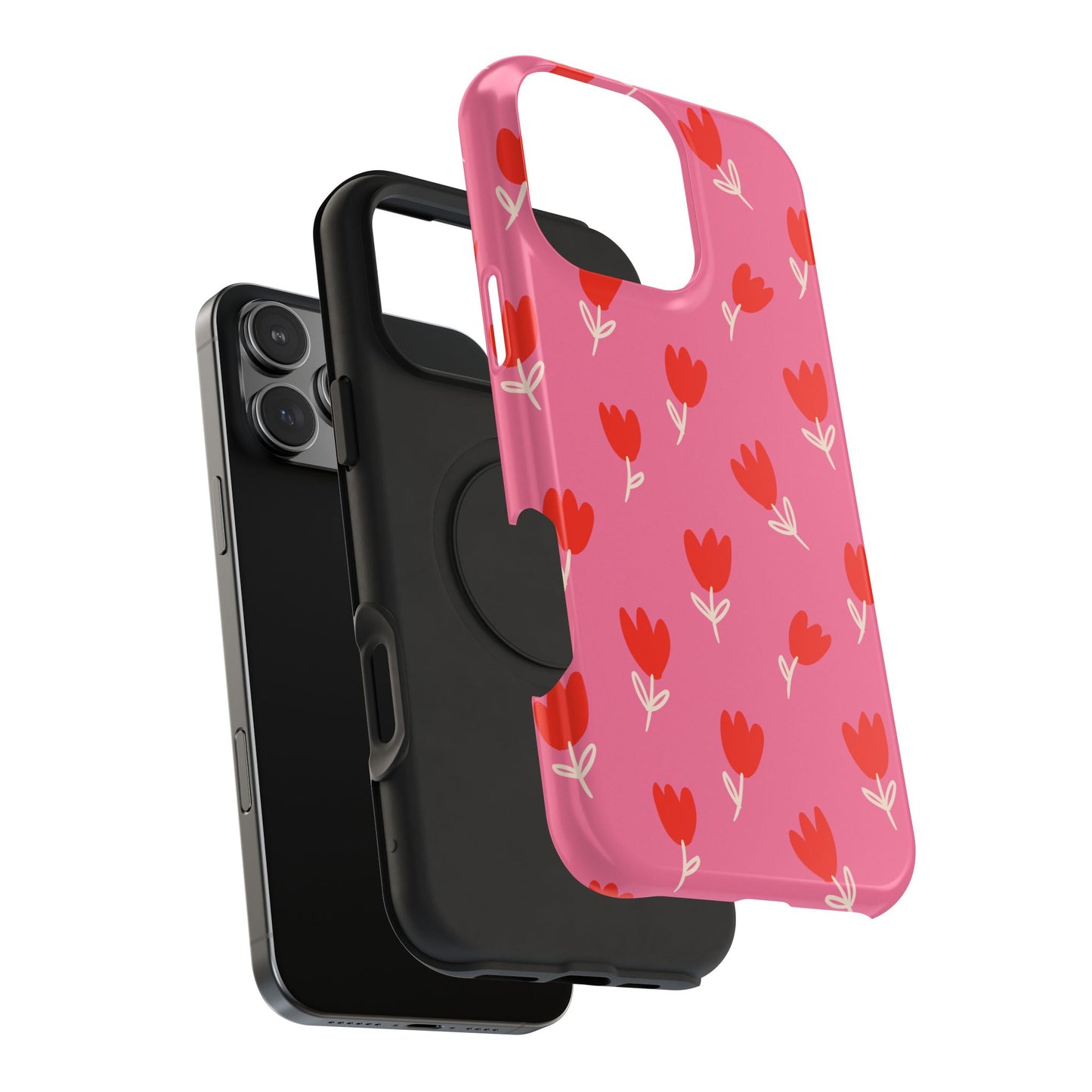 Red Tulip Bloom Phone Case – MagSafe Compatible for iPhone & Samsung Galaxy