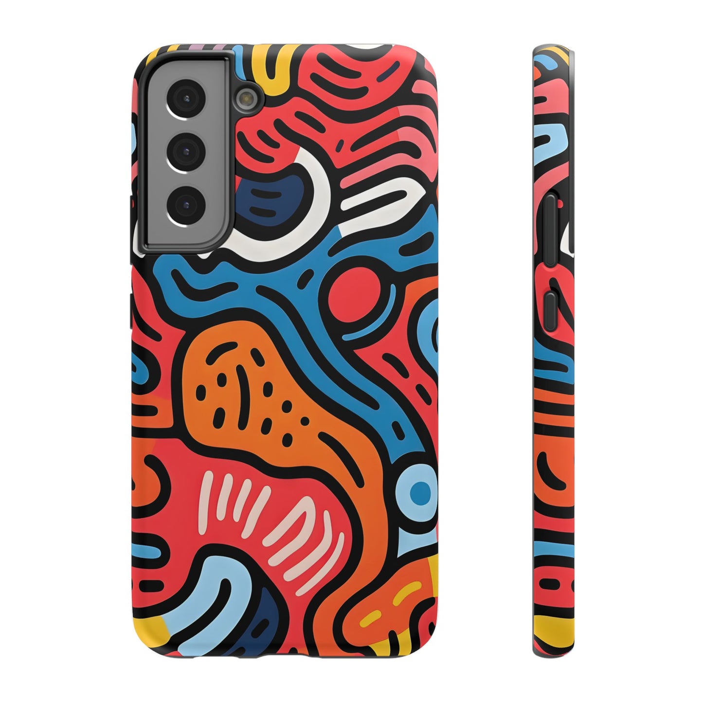 Bold Abstract Doodle Phone Case – MagSafe Compatible for iPhone & Samsung Galaxy