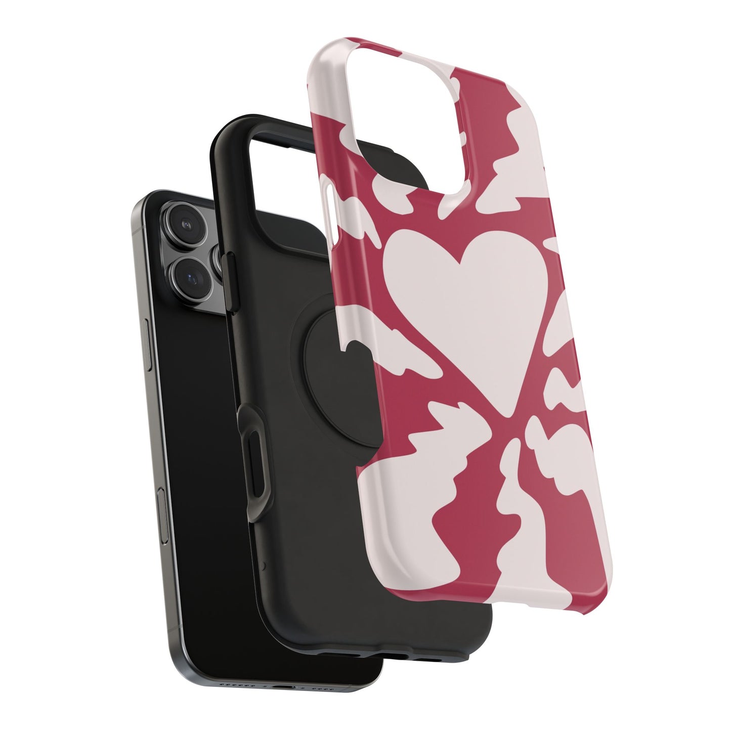 Bold Heartburst Abstract Phone Case – MagSafe Compatible for iPhone & Samsung Galaxy