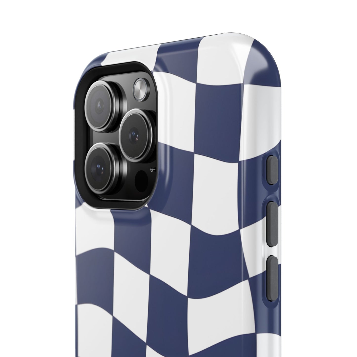 Wavy Checkerboard Phone Case – MagSafe Compatible for iPhone & Samsung Galaxy