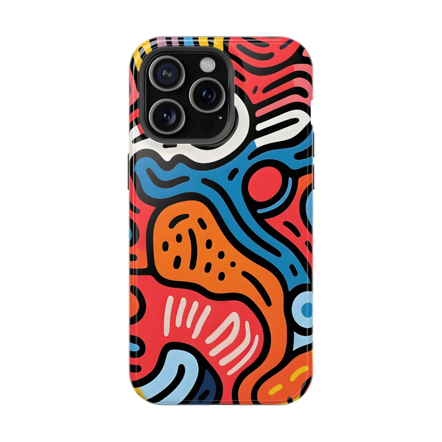 Bold Abstract Doodle Phone Case – MagSafe Compatible for iPhone & Samsung Galaxy