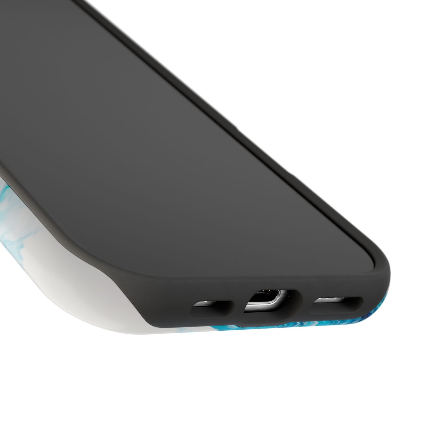Electric Blue Splash Marble Phone Case – MagSafe Compatible for iPhone & Samsung Galaxy