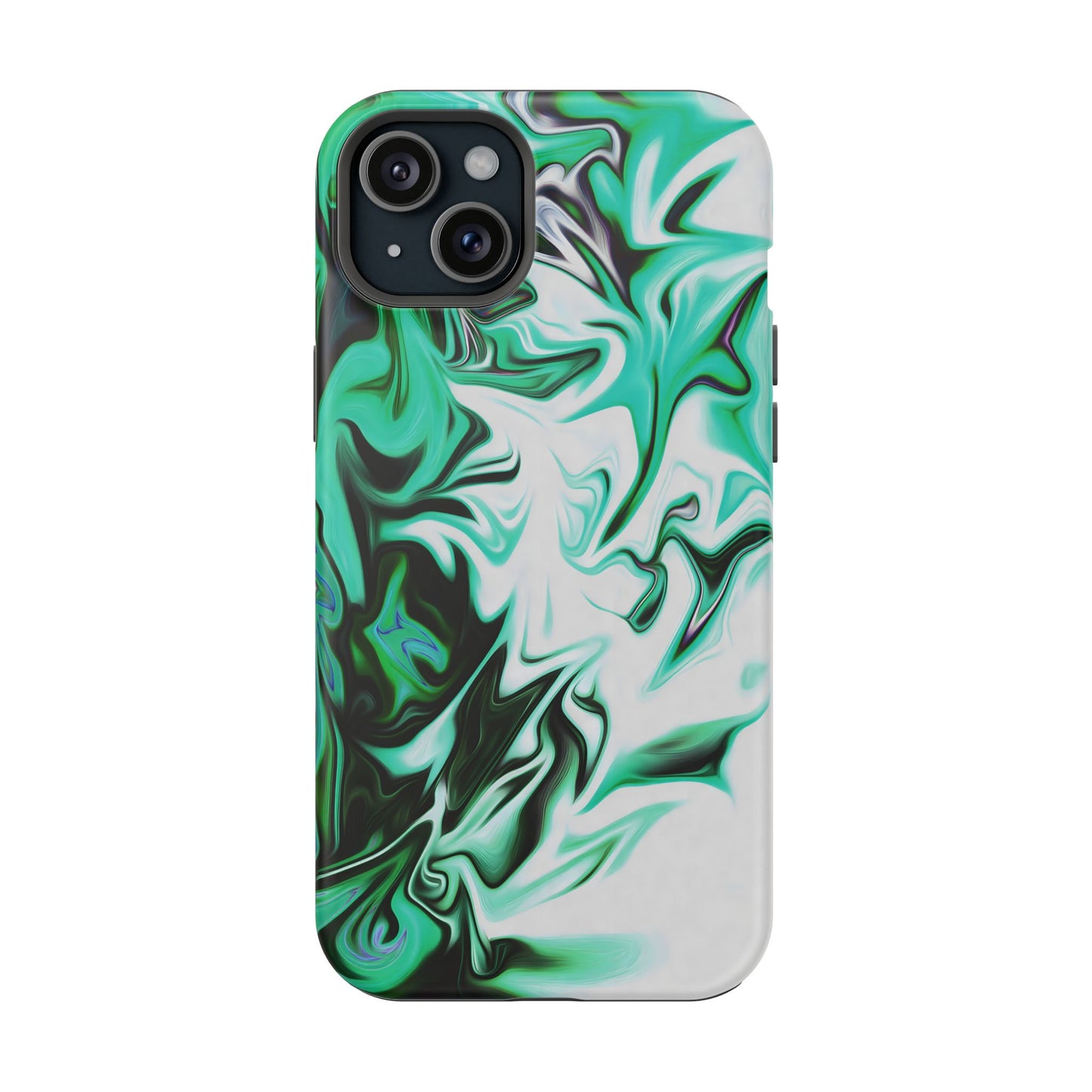 Emerald Green Marble Swirl Phone Case – MagSafe Compatible for iPhone & Samsung Galaxy