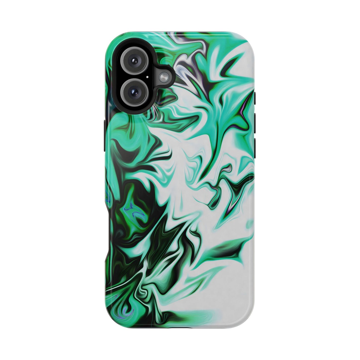 Emerald Green Marble Swirl Phone Case – MagSafe Compatible for iPhone & Samsung Galaxy