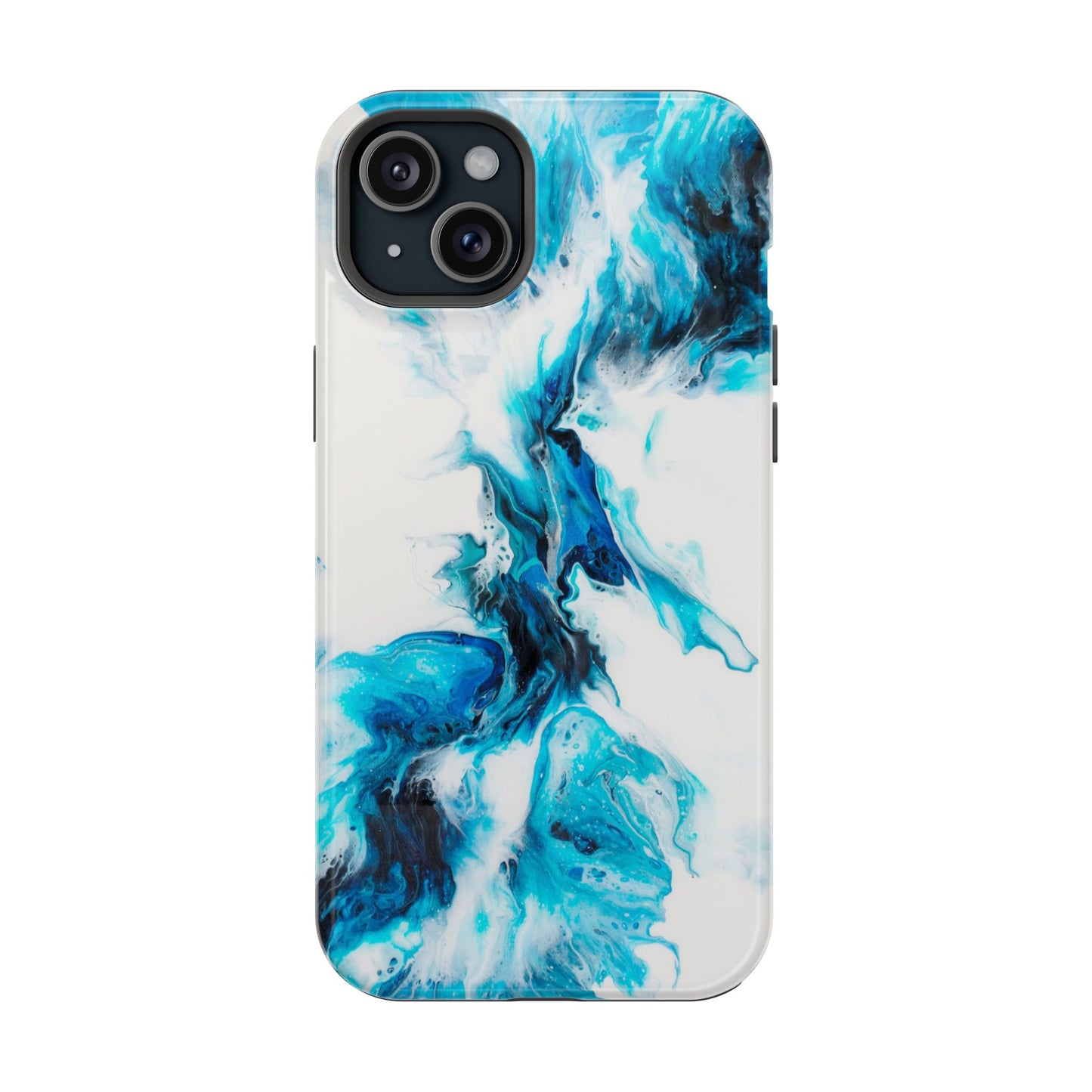 Electric Blue Splash Marble Phone Case – MagSafe Compatible for iPhone & Samsung Galaxy
