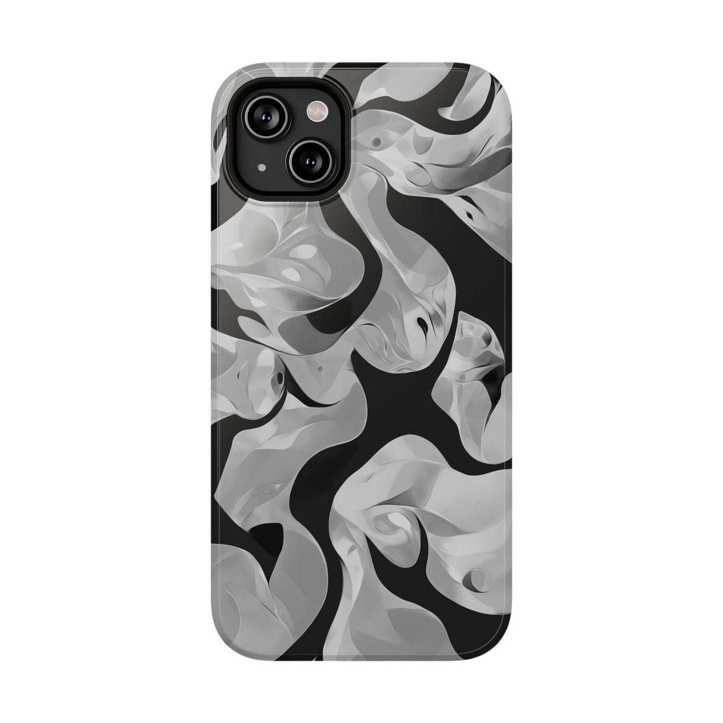 Abstract Monochrome Swirl Phone Case – MagSafe Compatible for iPhone & Samsung Galaxy