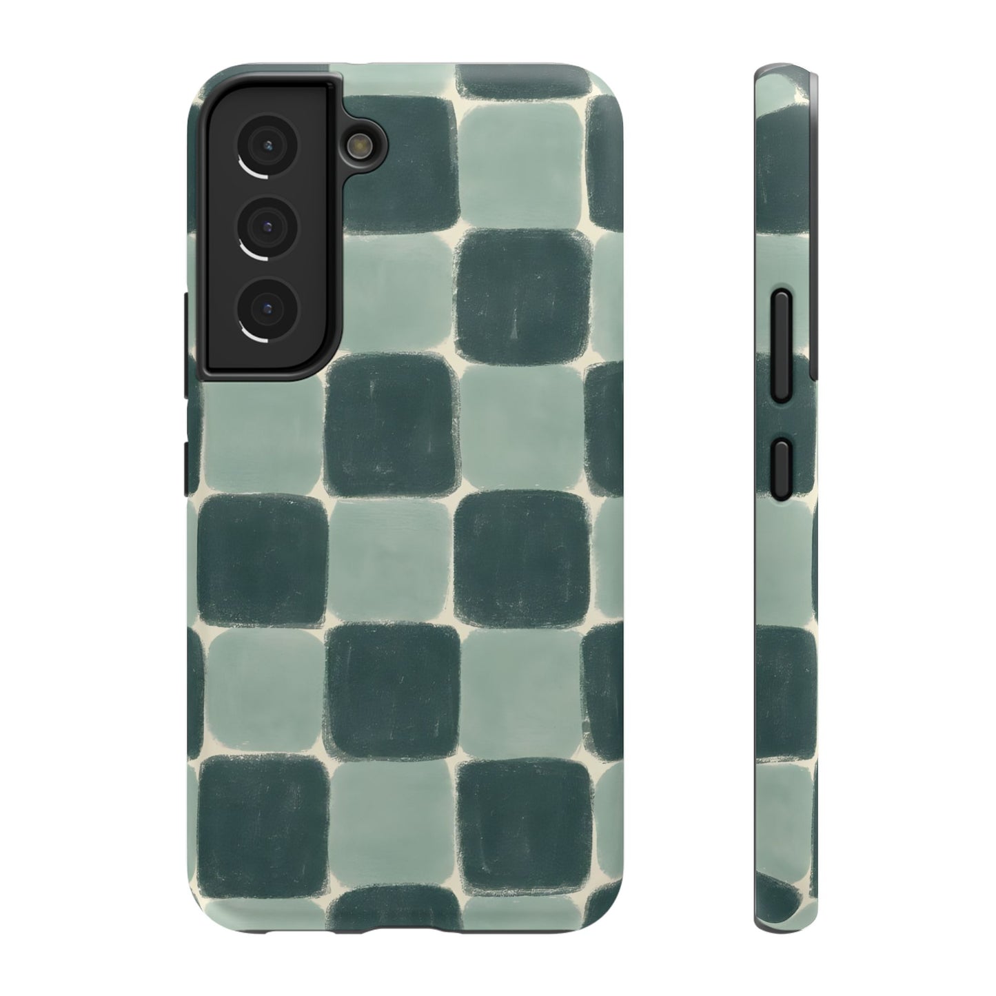 Green Checkerboard Retro Phone Case – MagSafe Compatible for iPhone & Samsung Galaxy