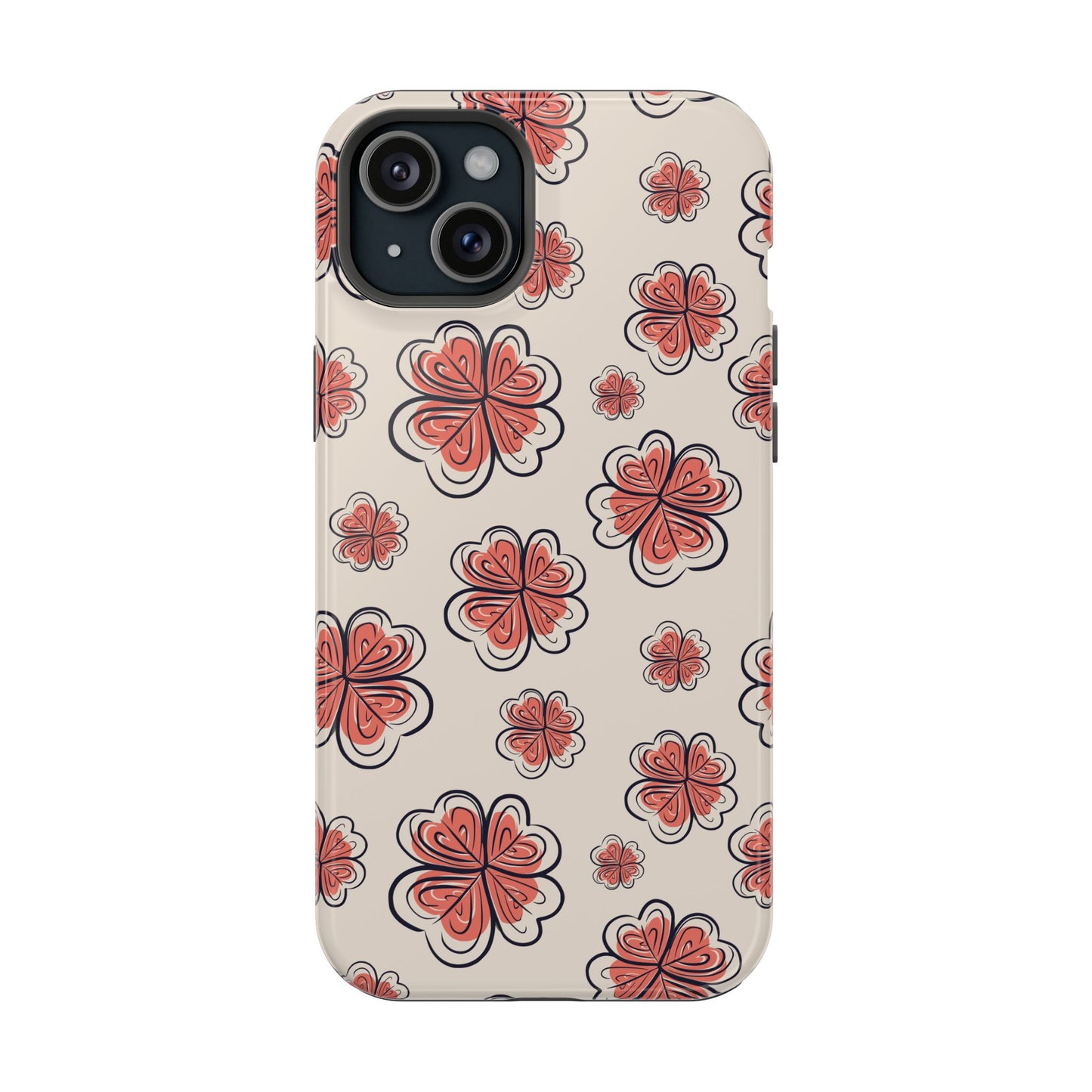 Whimsical Clover Bloom Phone Case – MagSafe Compatible for iPhone & Samsung Galaxy