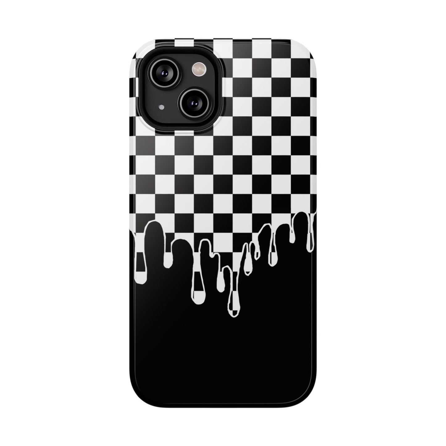 Dripping Checkerboard Phone Case – MagSafe Compatible for iPhone & Samsung Galaxy