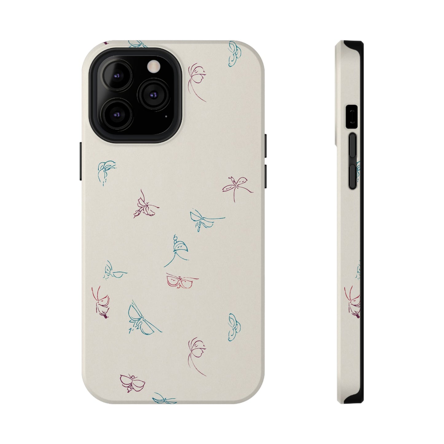 Minimalist Butterfly Sketch Phone Case – MagSafe Compatible for iPhone & Samsung Galaxy