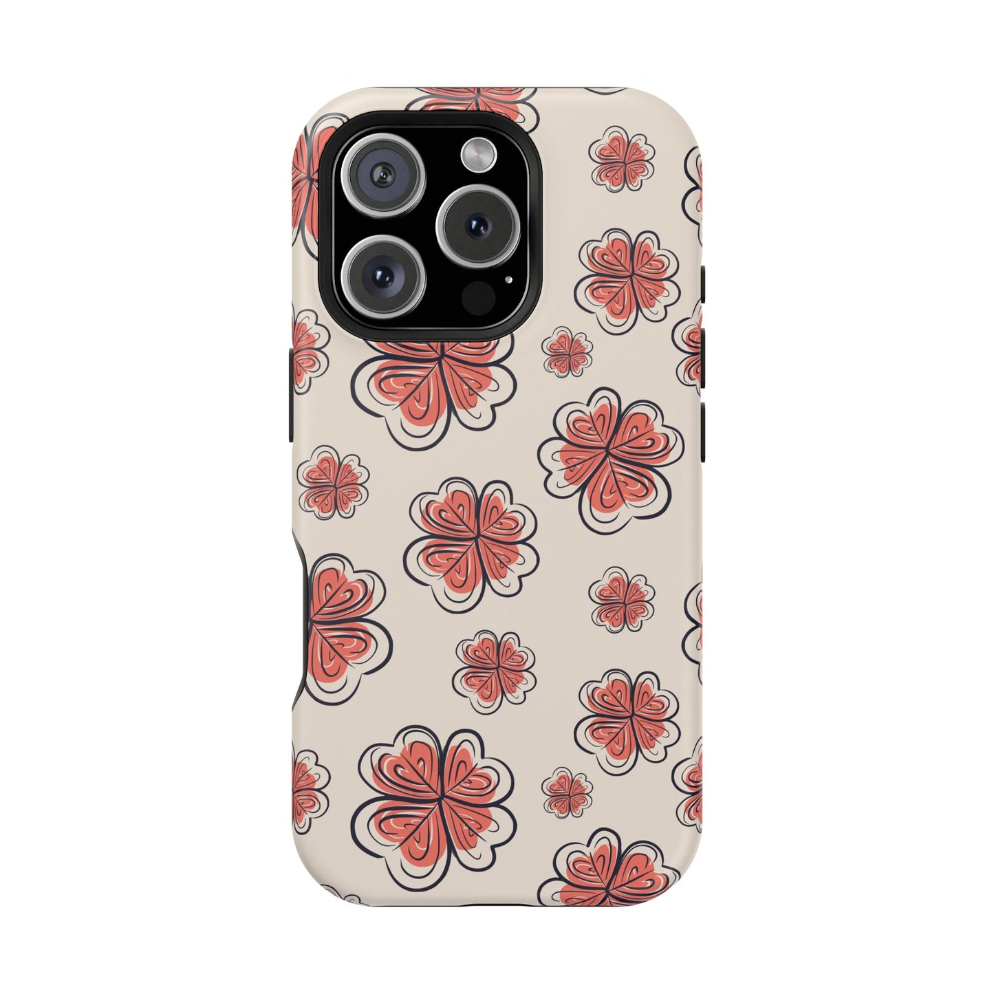 Whimsical Clover Bloom Phone Case – MagSafe Compatible for iPhone & Samsung Galaxy