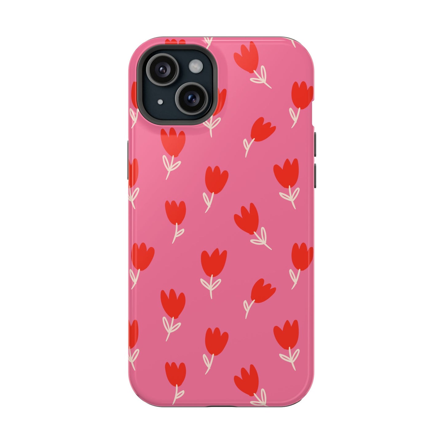 Red Tulip Bloom Phone Case – MagSafe Compatible for iPhone & Samsung Galaxy