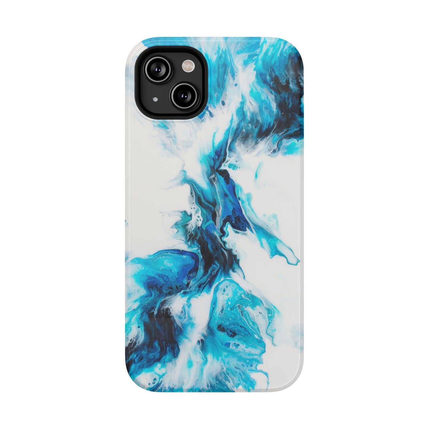 Electric Blue Splash Marble Phone Case – MagSafe Compatible for iPhone & Samsung Galaxy