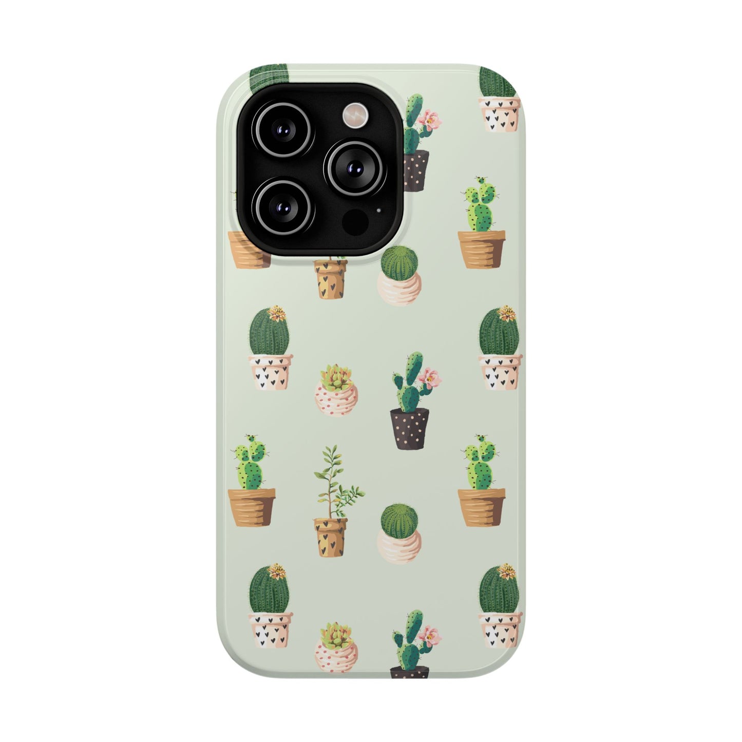 Desert Bloom Cactus Phone Case – Cute Succulent Print, MagSafe Compatible for iPhone & Samsung Galaxy
