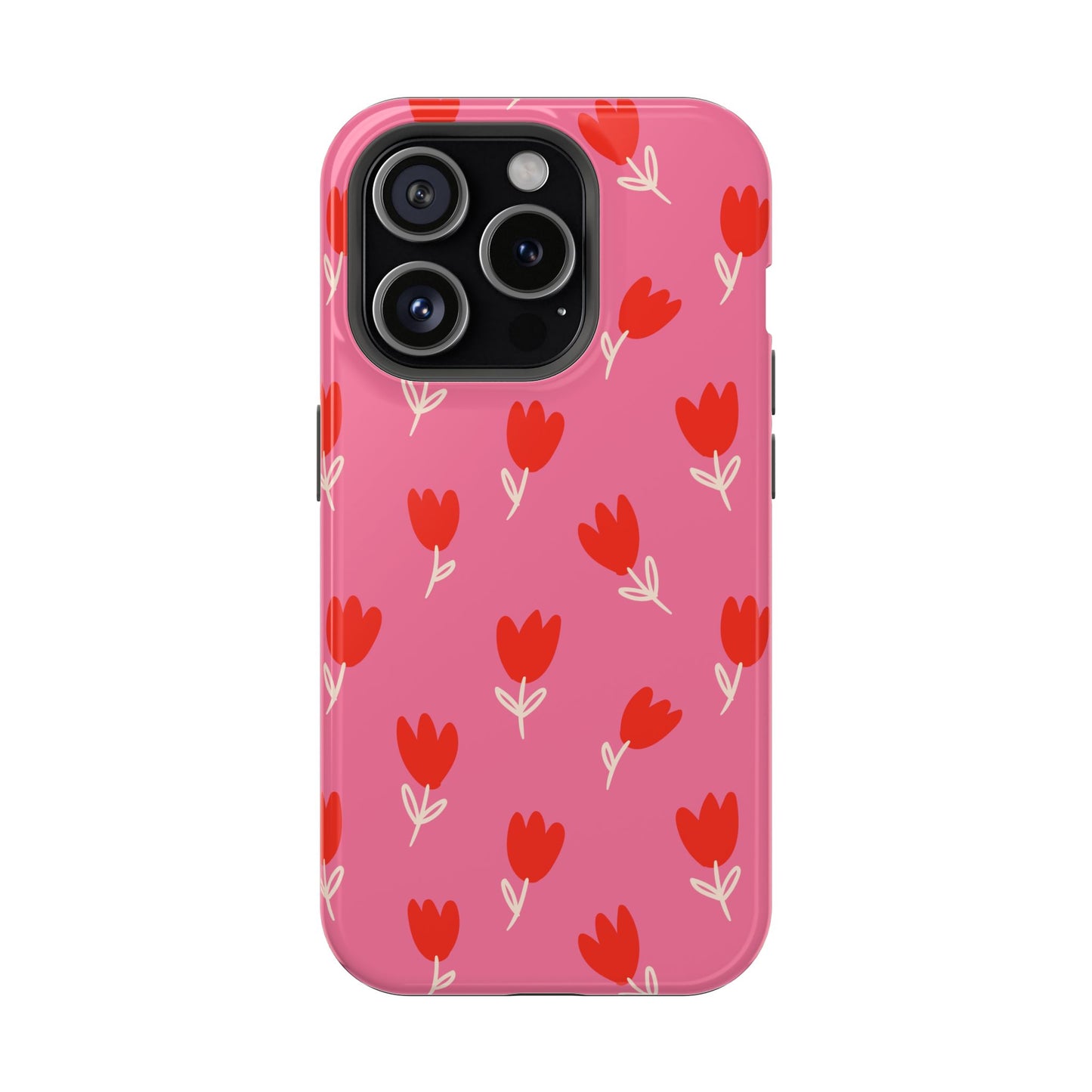 Red Tulip Bloom Phone Case – MagSafe Compatible for iPhone & Samsung Galaxy