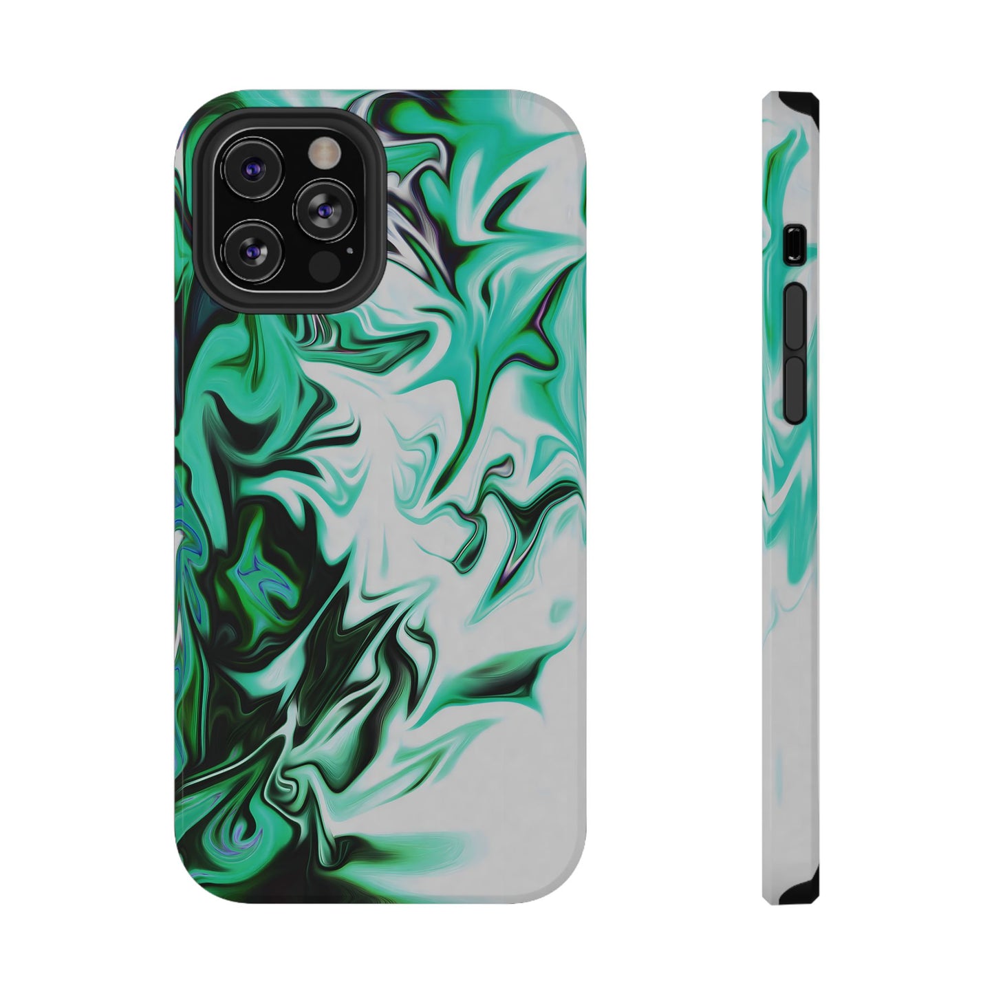 Emerald Green Marble Swirl Phone Case – MagSafe Compatible for iPhone & Samsung Galaxy