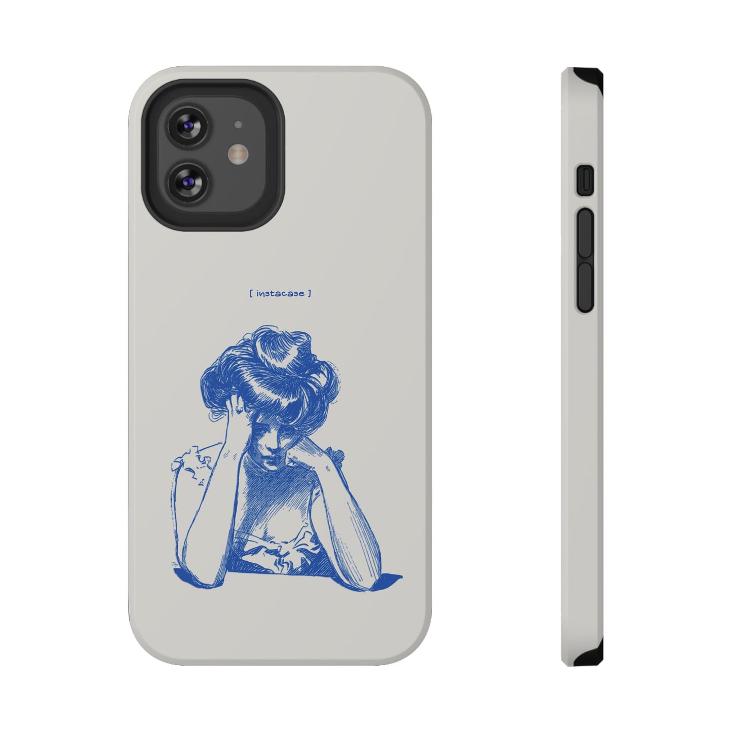 Melancholy Muse Line Art Phone Case – MagSafe Compatible for iPhone & Samsung Galaxy